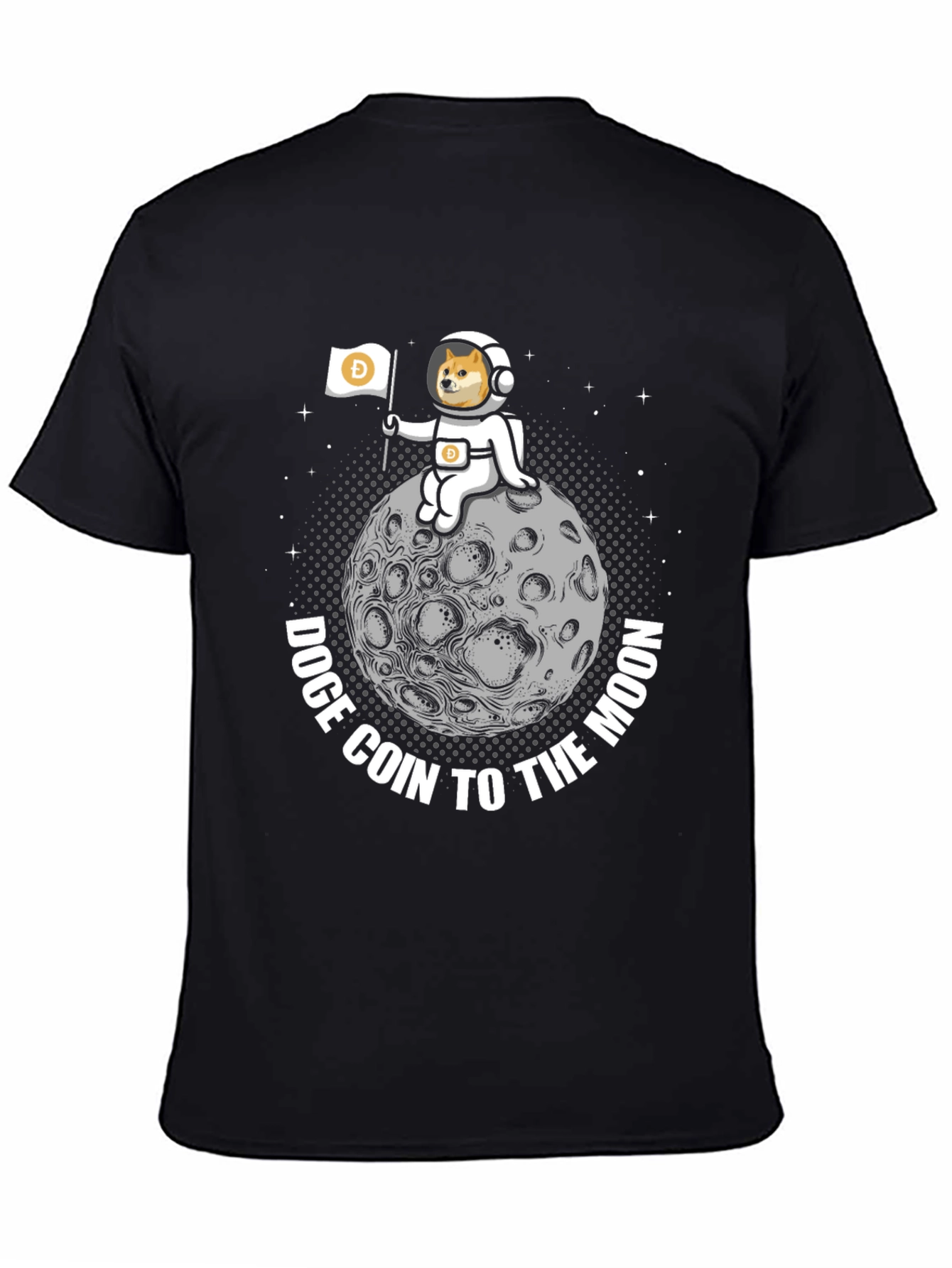 Doge Coin to the Moon Graphic Tee - Black