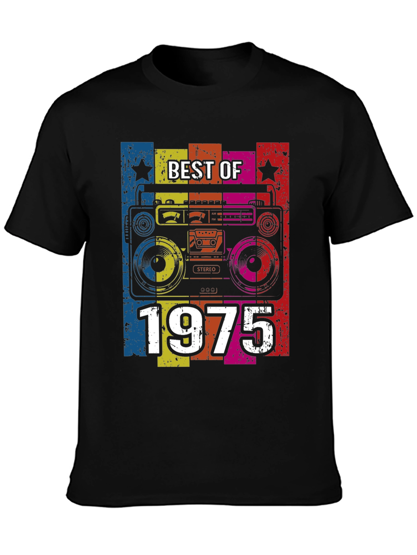Best of 1975 Retro Boombox Graphic T-Shirt