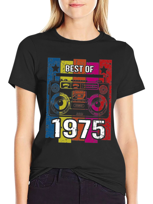 Best of 1975 Retro Boombox Graphic T-Shirt