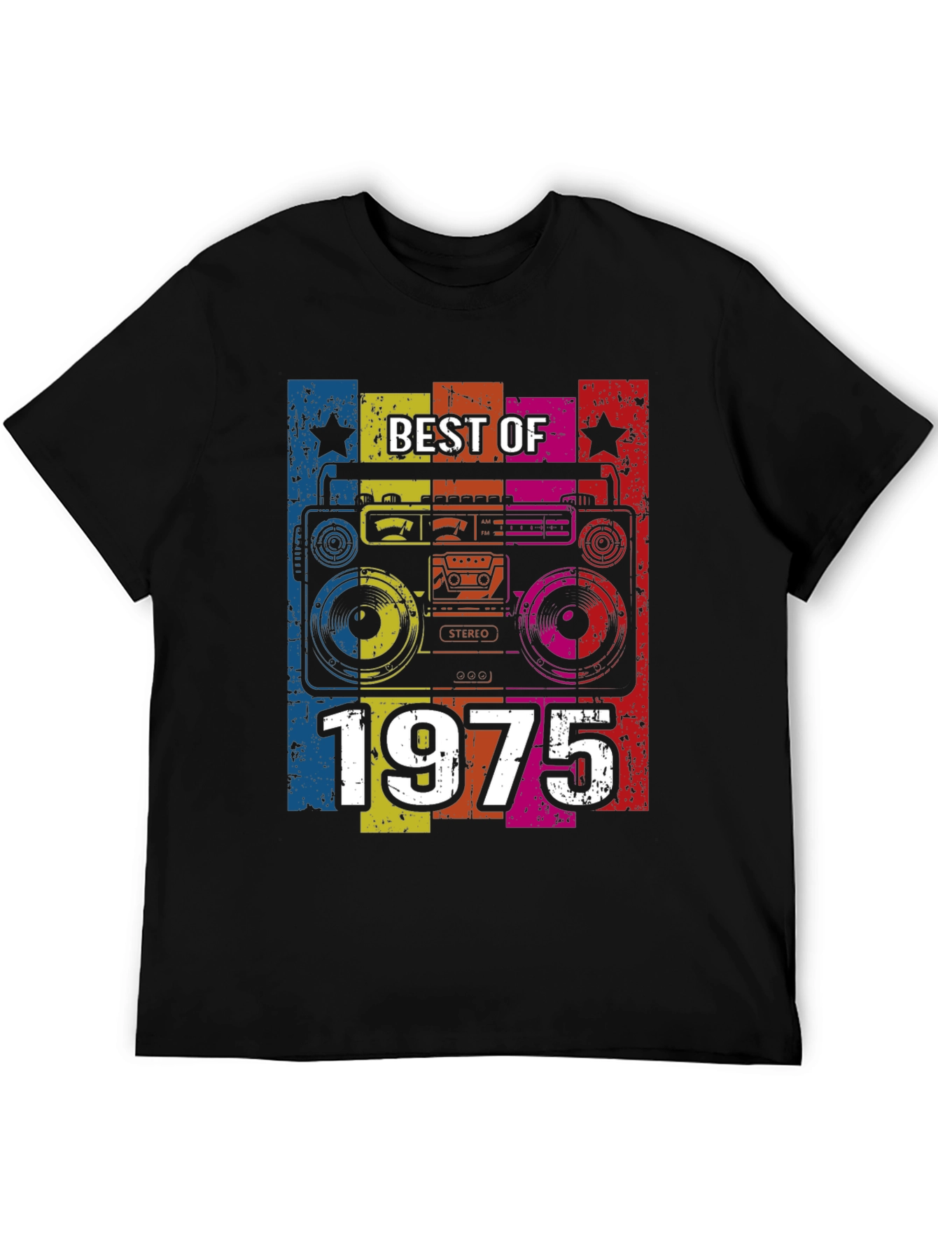 Best of 1975 Retro Boombox Graphic T-Shirt