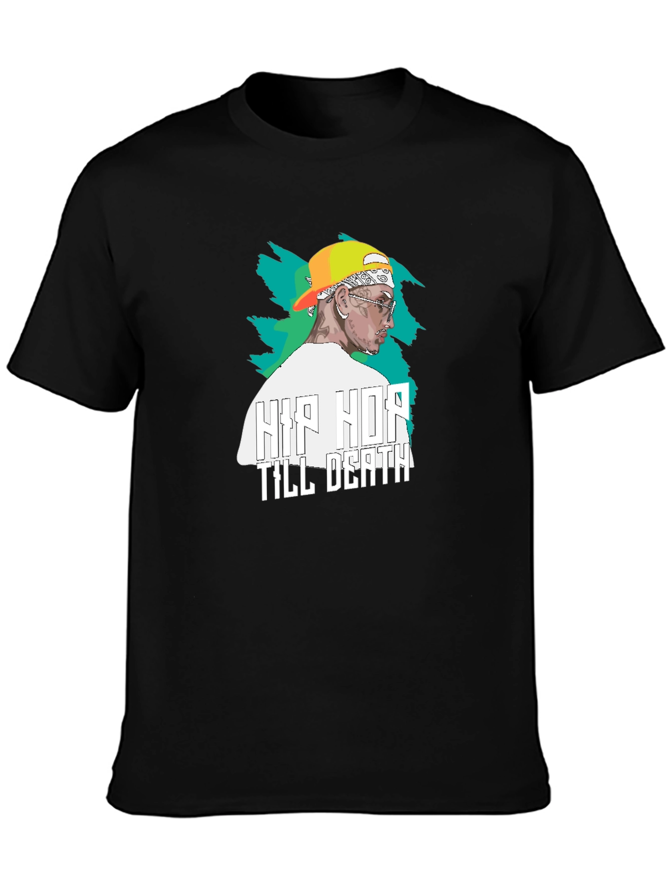 Hip Hop Till Death Graphic Black T-Shirt