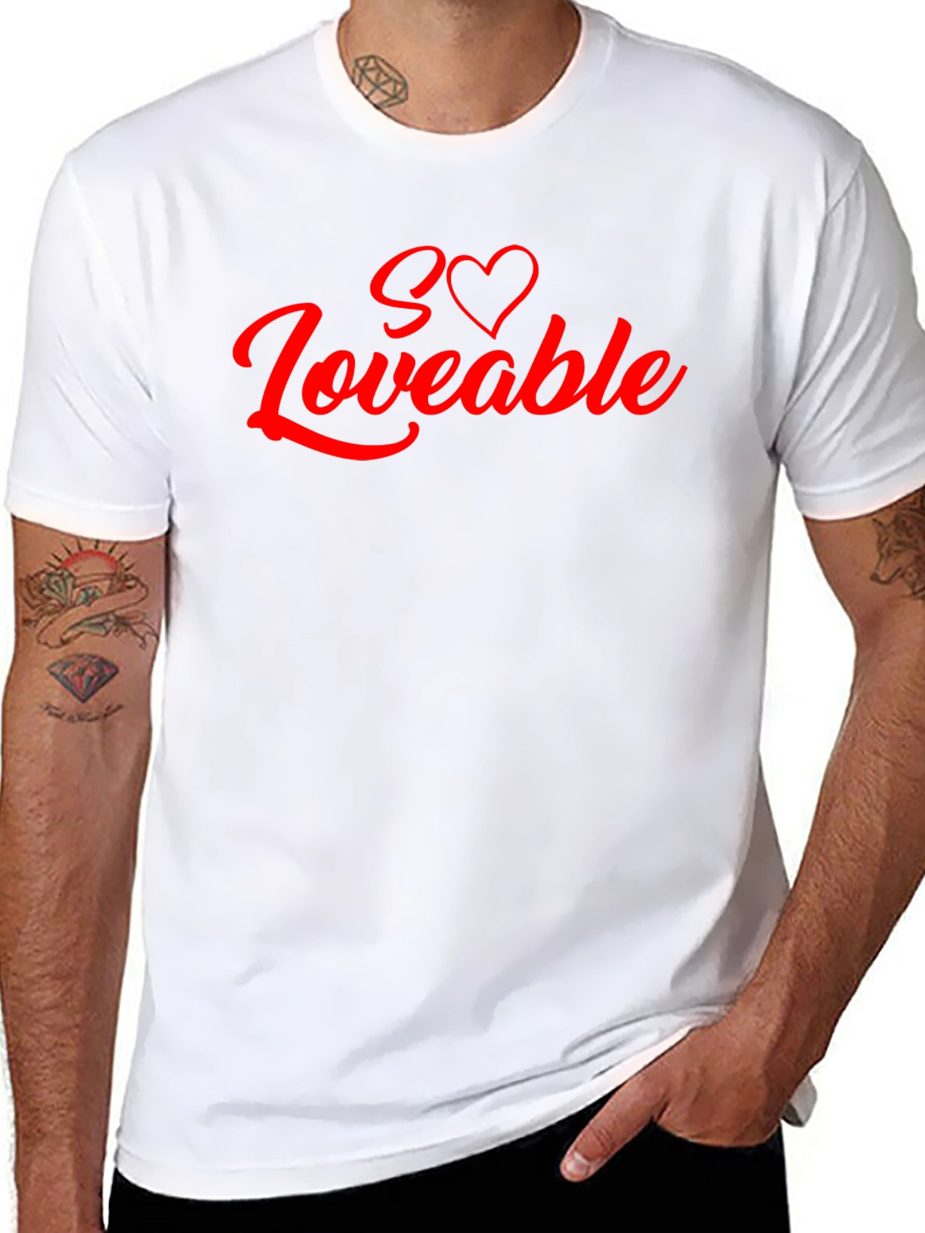 Loveable Graphic Tee - Black Cotton Blend Shirt
