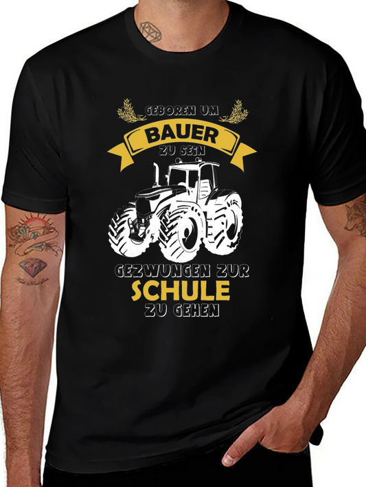Farmer Born T-Shirt - Tractor Design