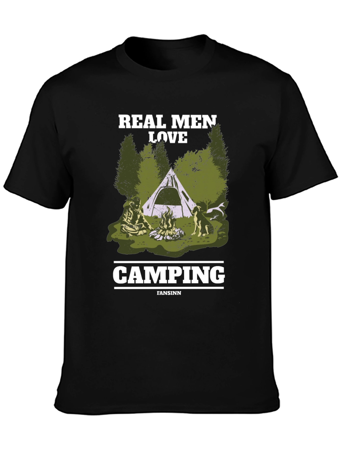 Real Men Love Camping Black T-Shirt