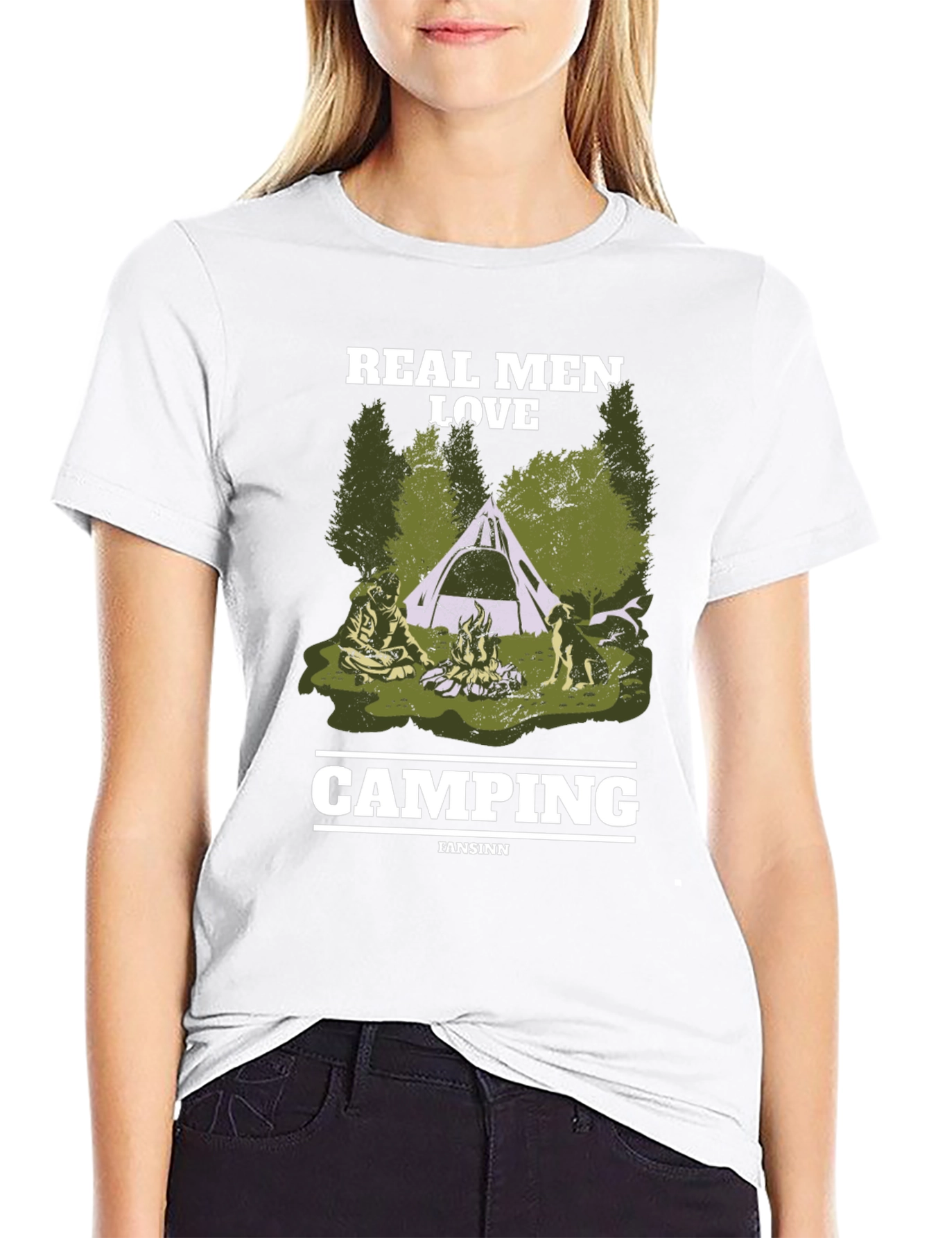 Real Men Love Camping Black T-Shirt