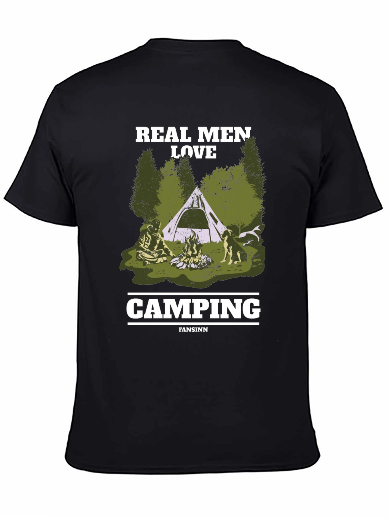 Real Men Love Camping Black T-Shirt