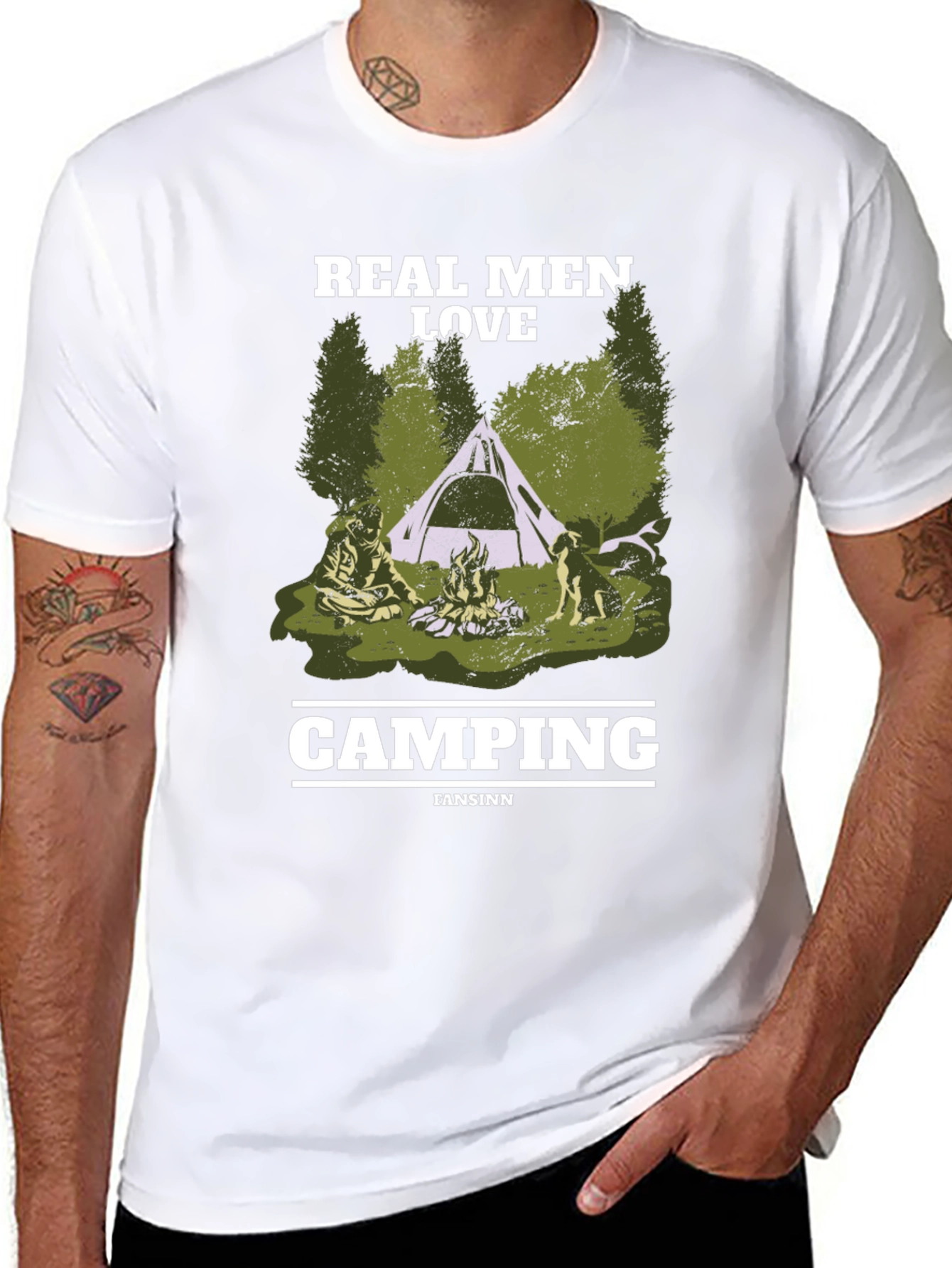 Real Men Love Camping Black T-Shirt