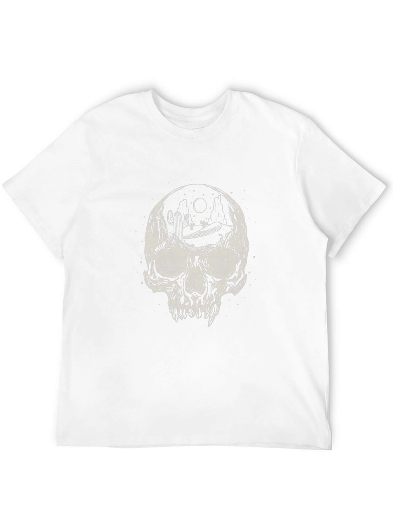 Skull Desert Scene Graphic Tee - Black