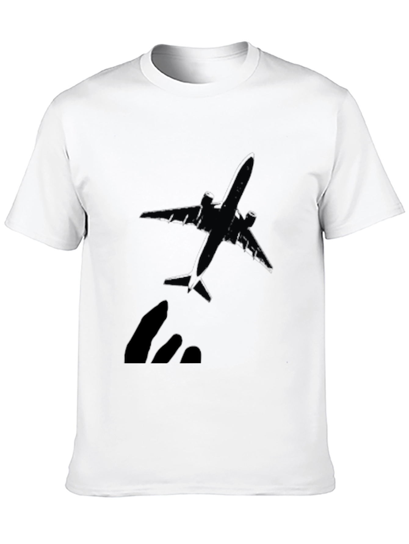Airplane Graphic T-Shirt - Black Crew Neck Tee