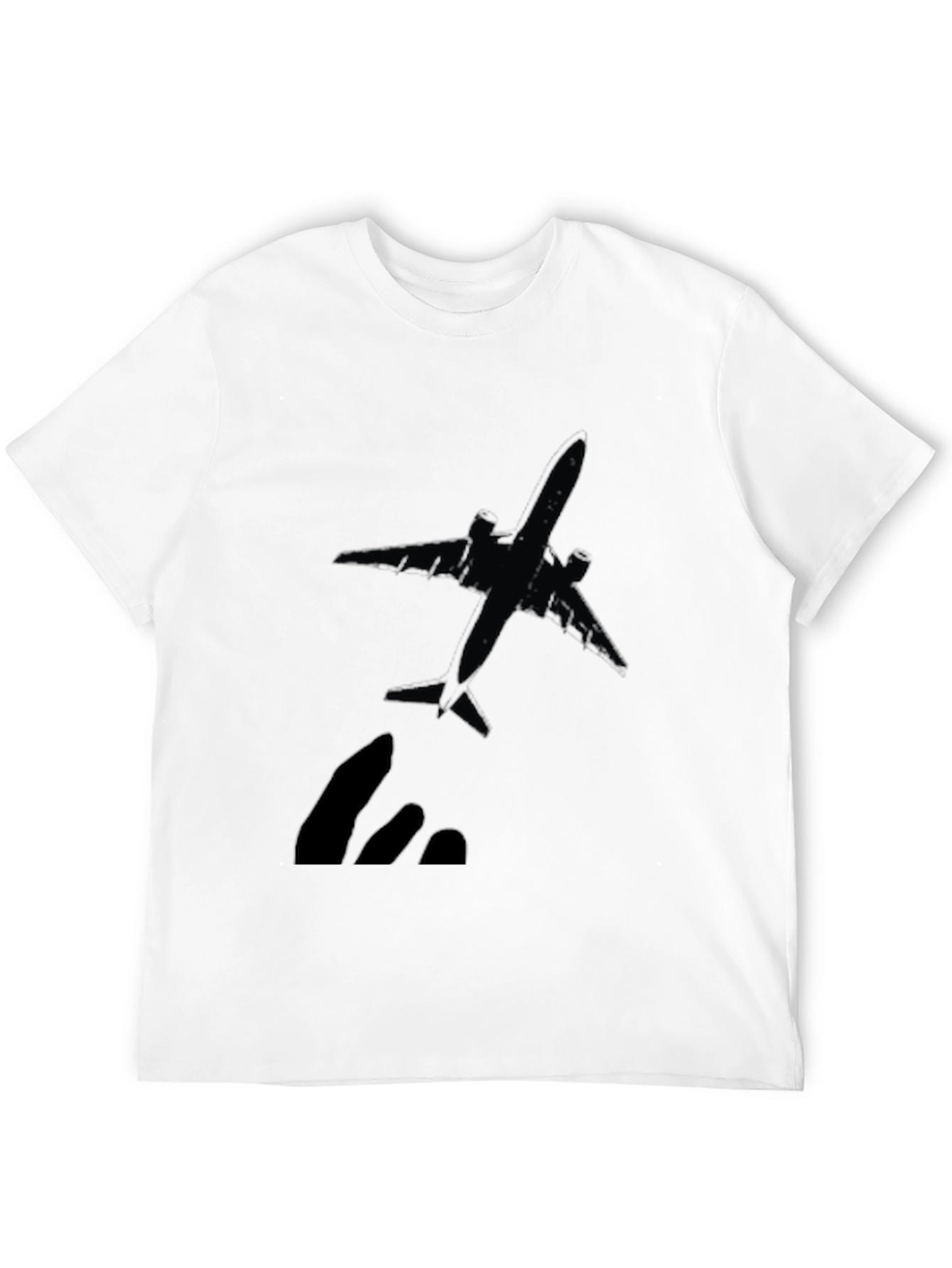 Airplane Graphic T-Shirt - Black Crew Neck Tee