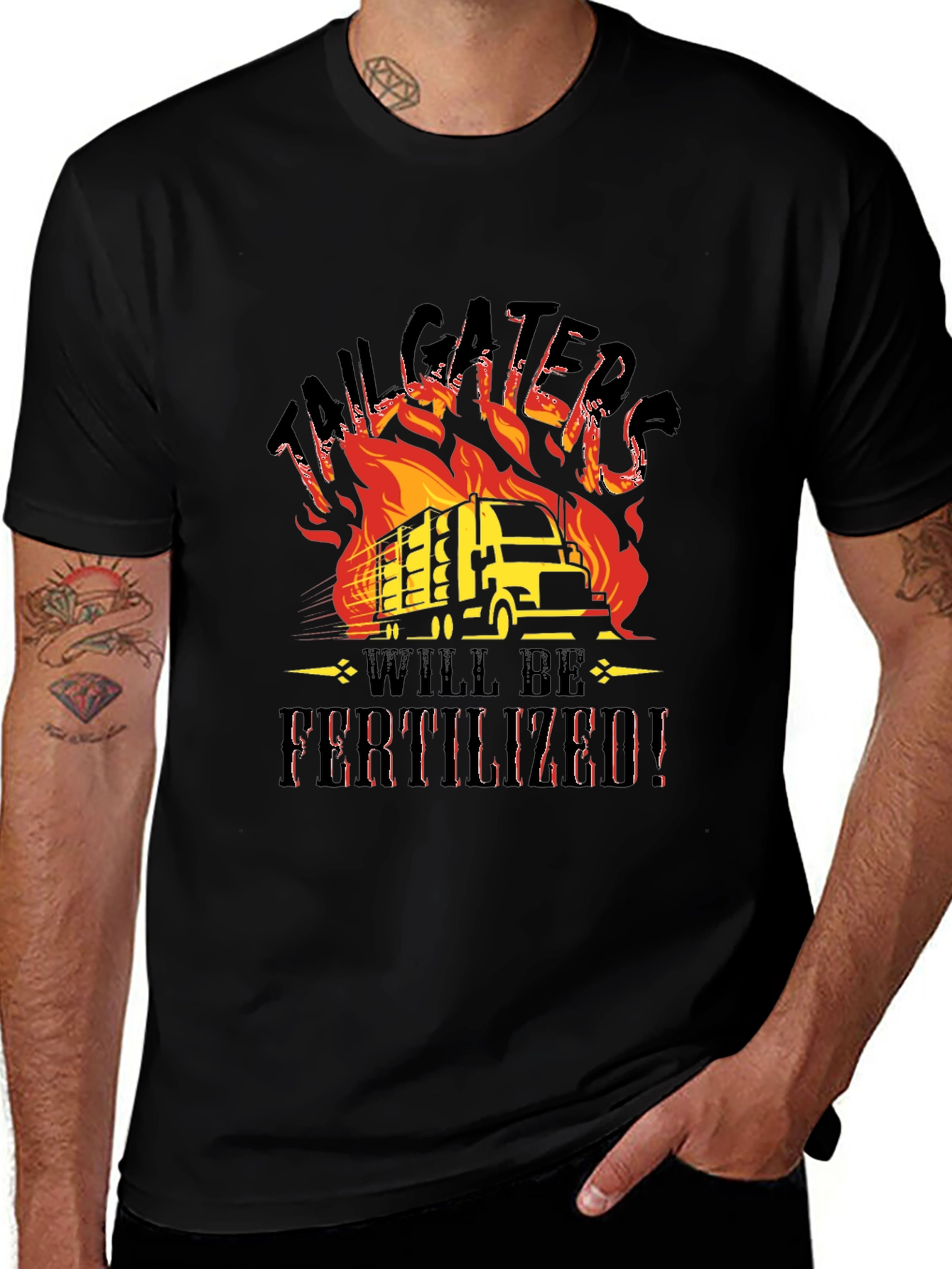 Tailgaters Will Be Fertilized Black T-Shirt