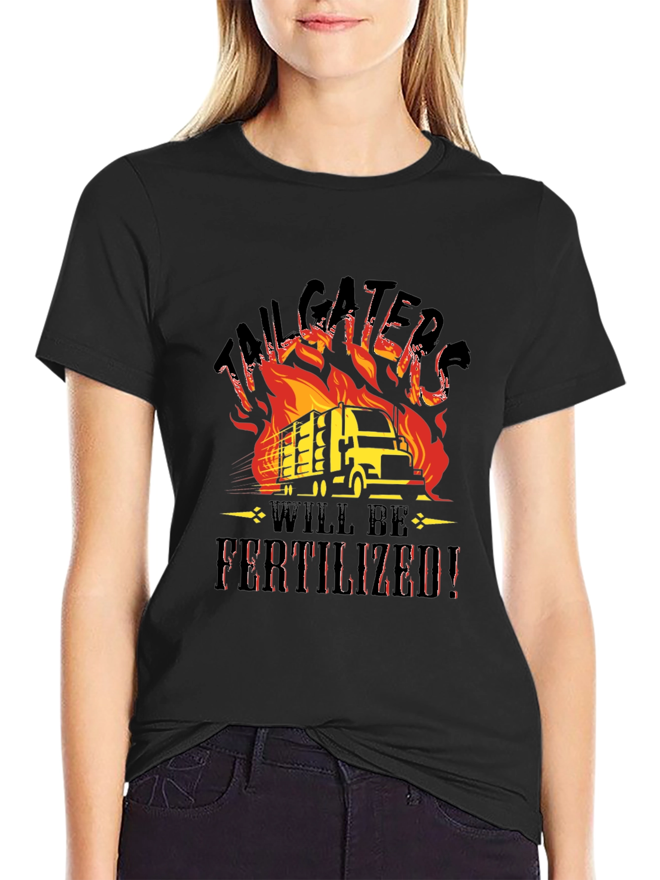 Tailgaters Will Be Fertilized Black T-Shirt