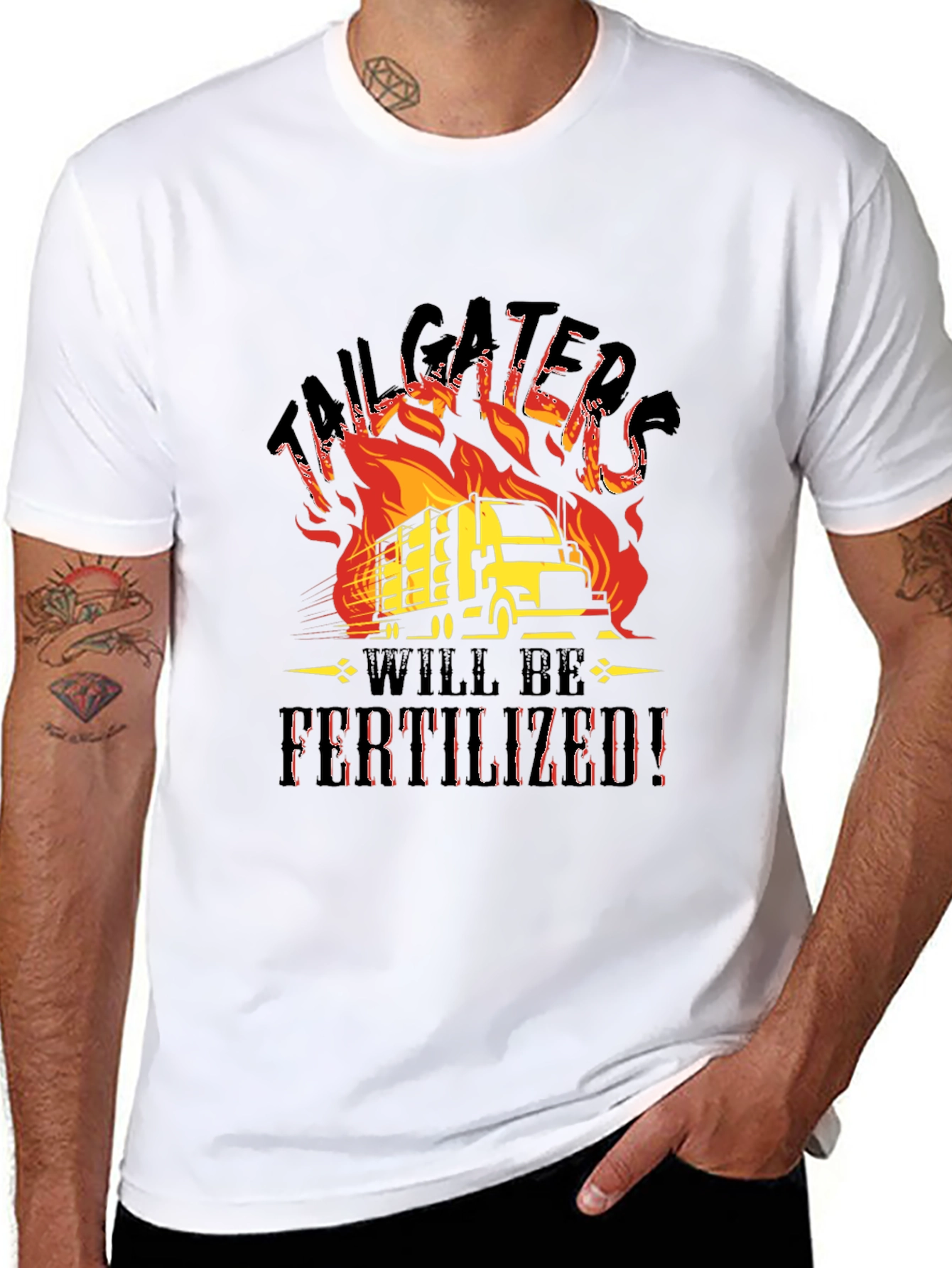 Tailgaters Will Be Fertilized Black T-Shirt