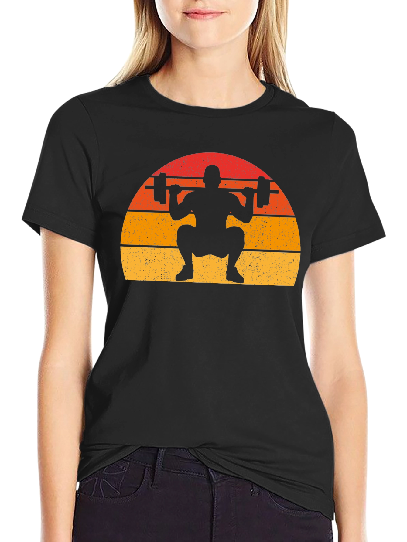 Retro Weightlifting Squat T-Shirt