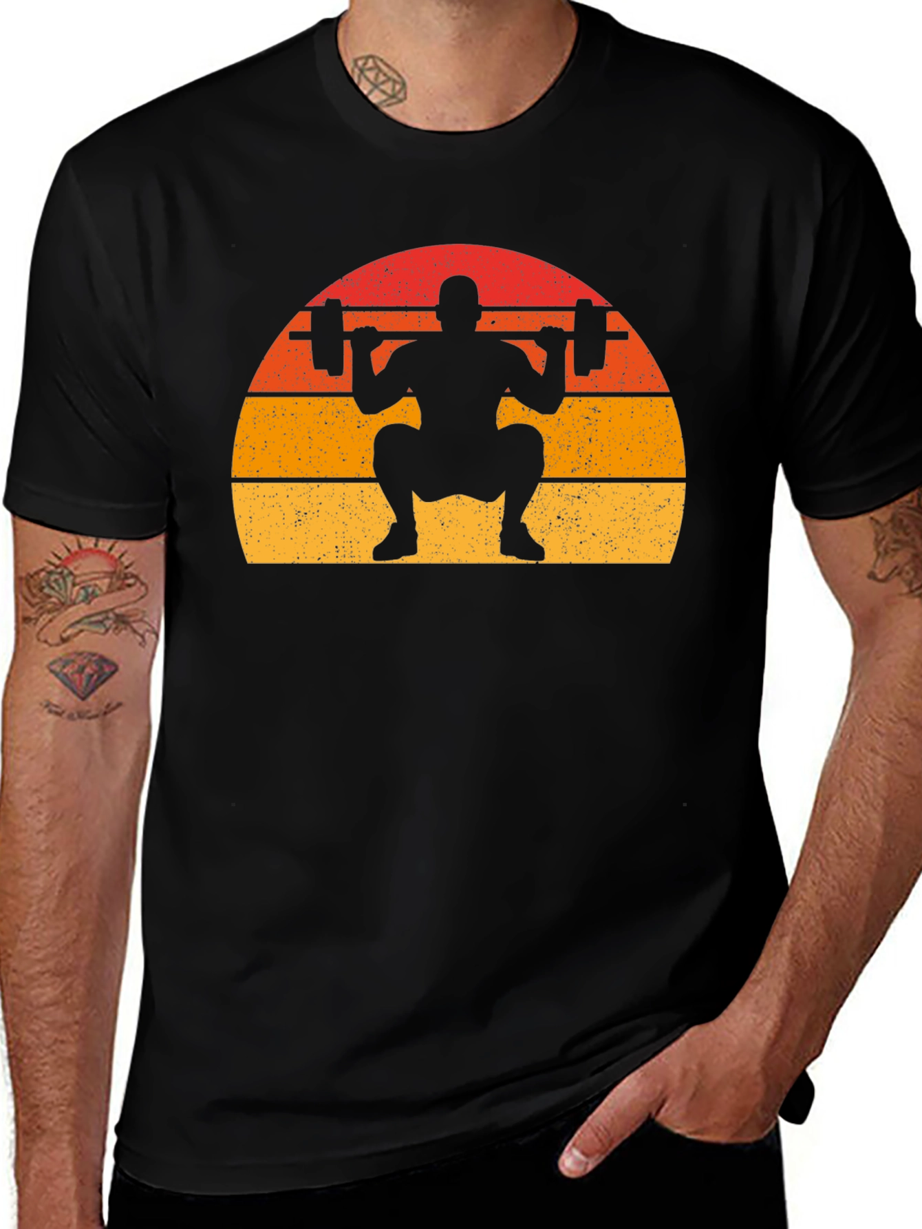 Retro Weightlifting Squat T-Shirt