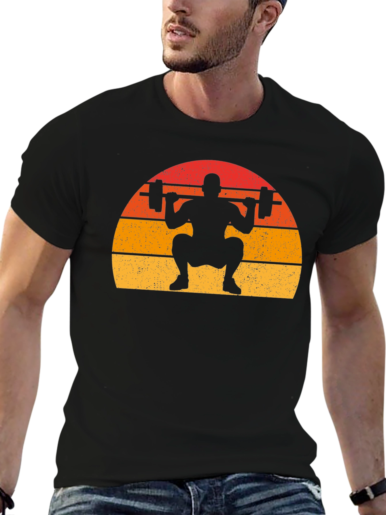 Retro Weightlifting Squat T-Shirt