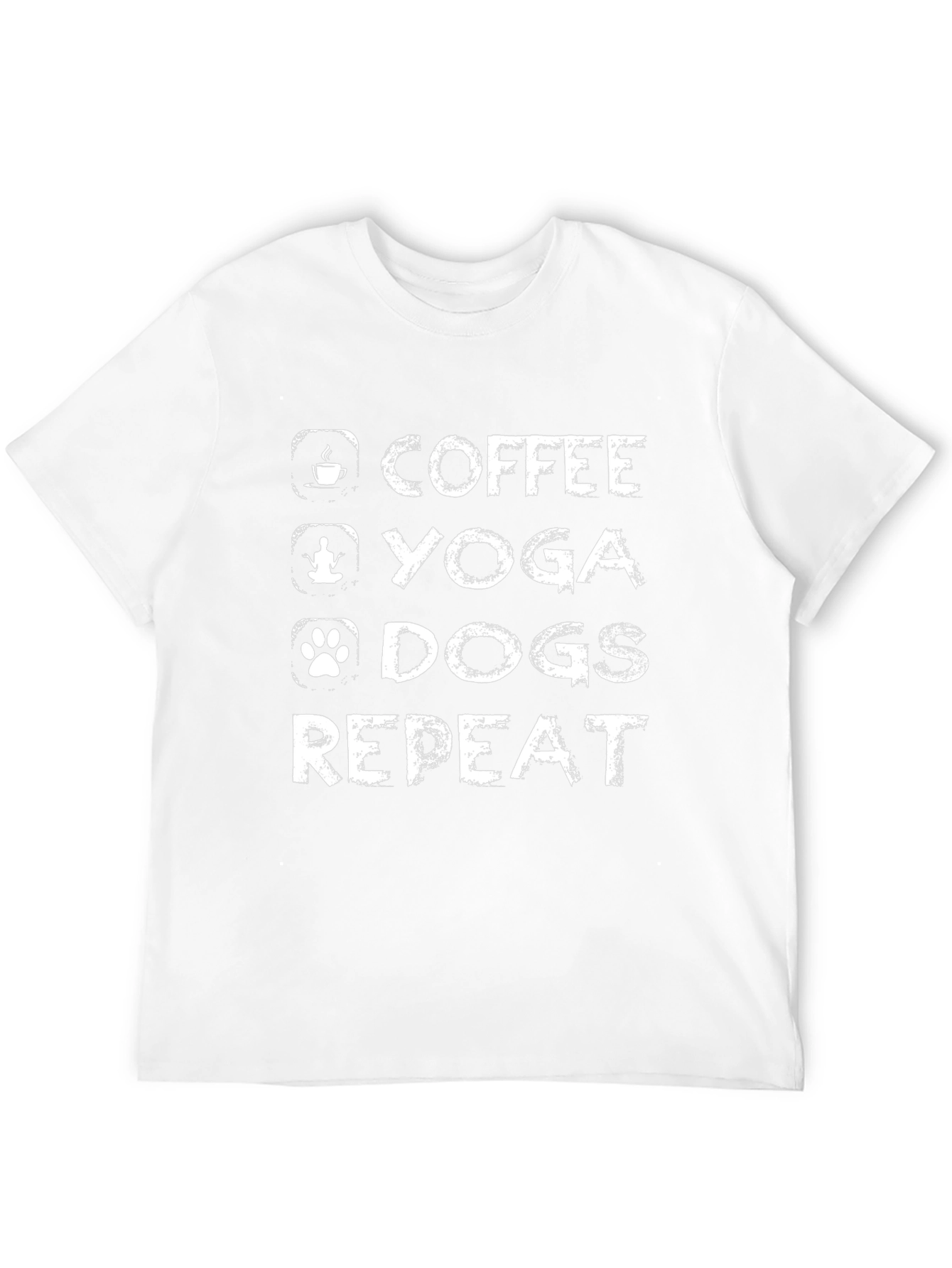 Coffee Yoga Dogs Repeat Graphic T-Shirt