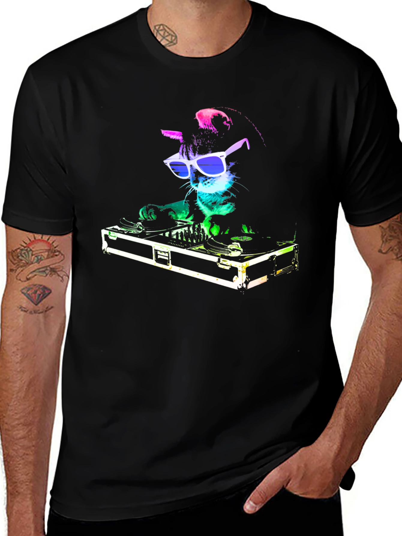 DJ Cat T-Shirt - Funny Party Animal Tee