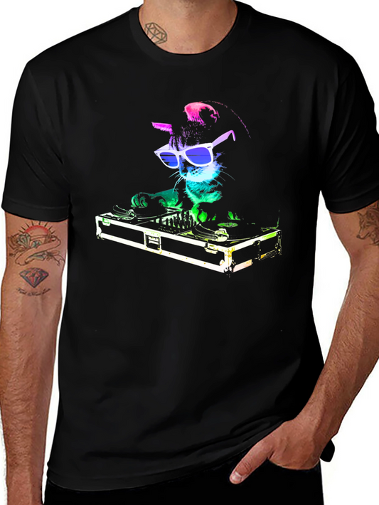 DJ Cat T-Shirt - Funny Party Animal Tee