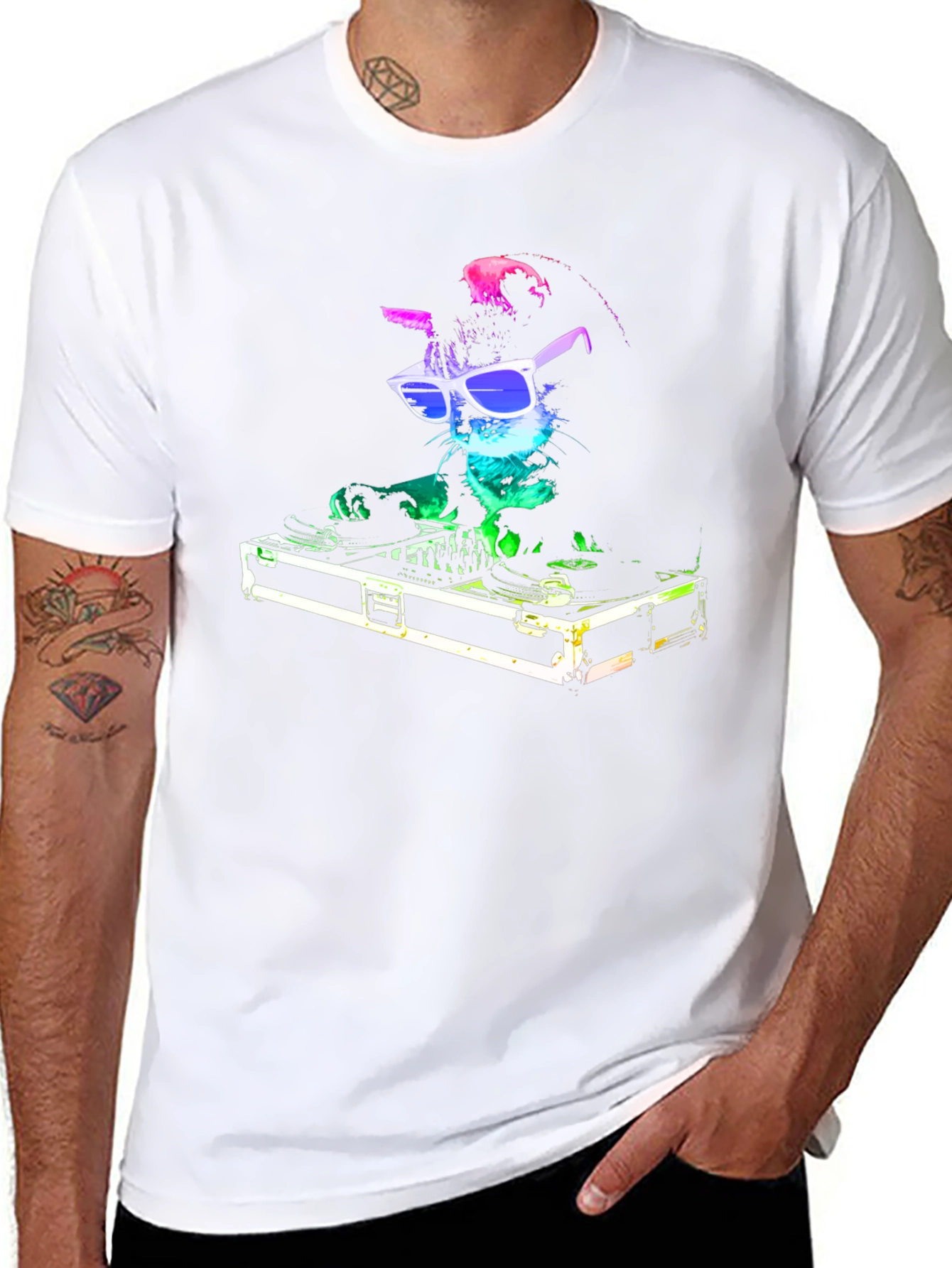 DJ Cat T-Shirt - Funny Party Animal Tee