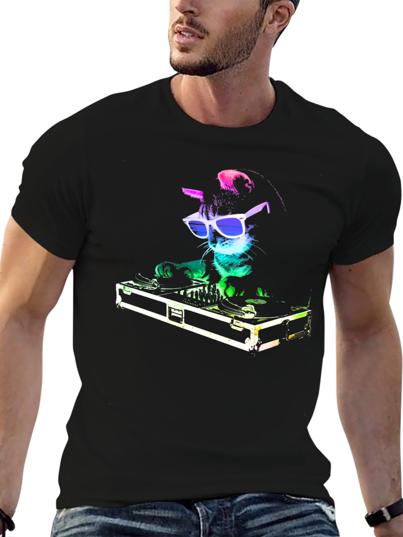 DJ Cat T-Shirt - Funny Party Animal Tee