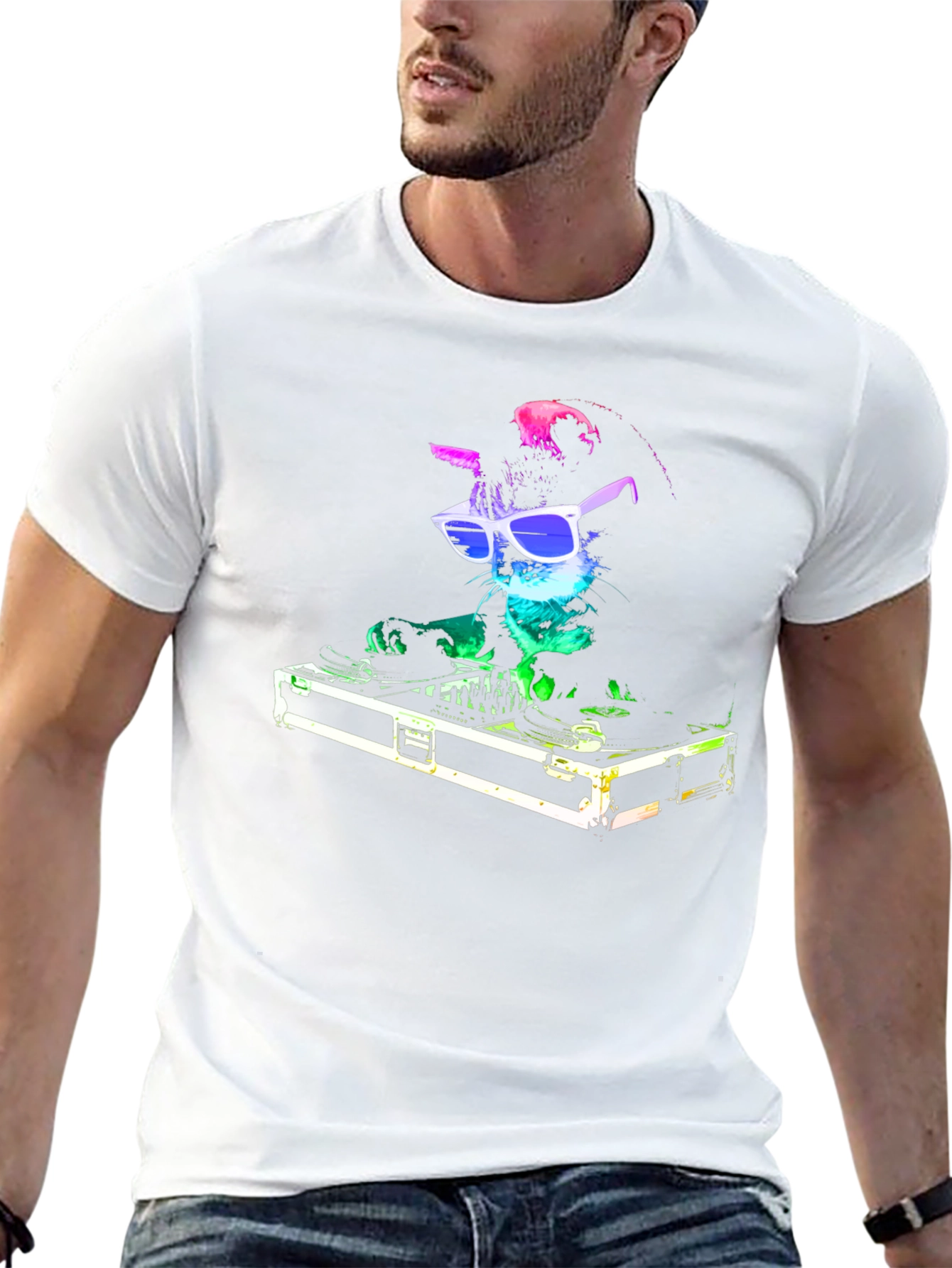 DJ Cat T-Shirt - Funny Party Animal Tee