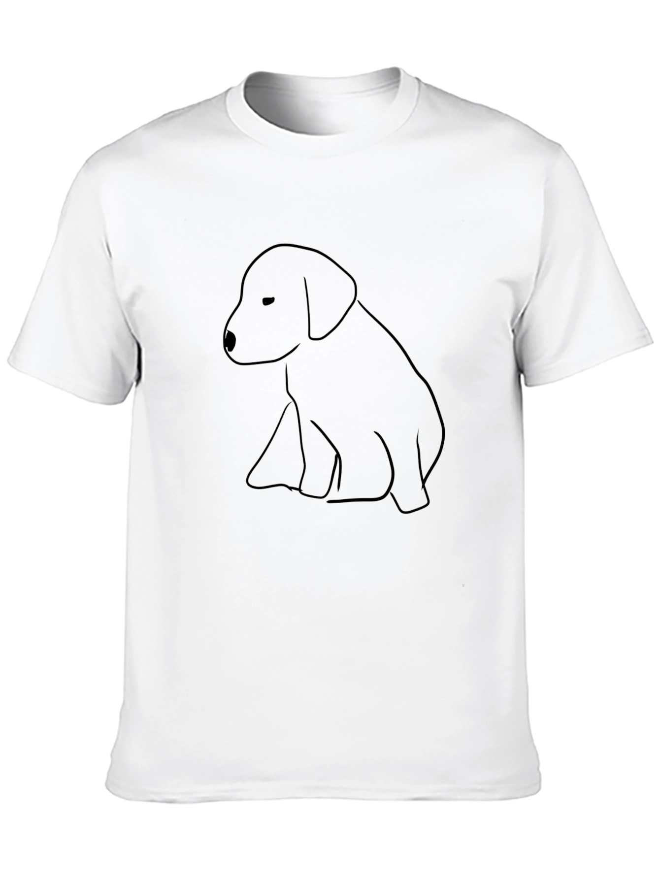 Minimalist Dog Graphic Black T-Shirt