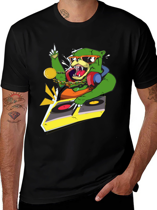 DJ Bear Graphic T-Shirt - Cool Animal Design