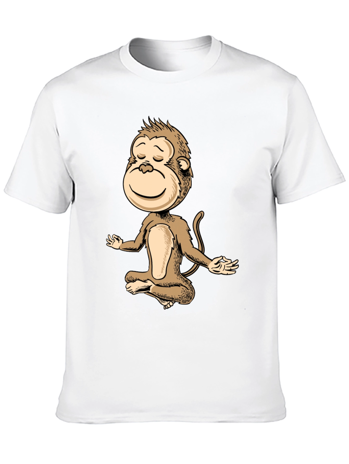 Zen Monkey Black T-Shirt - Meditating Primate