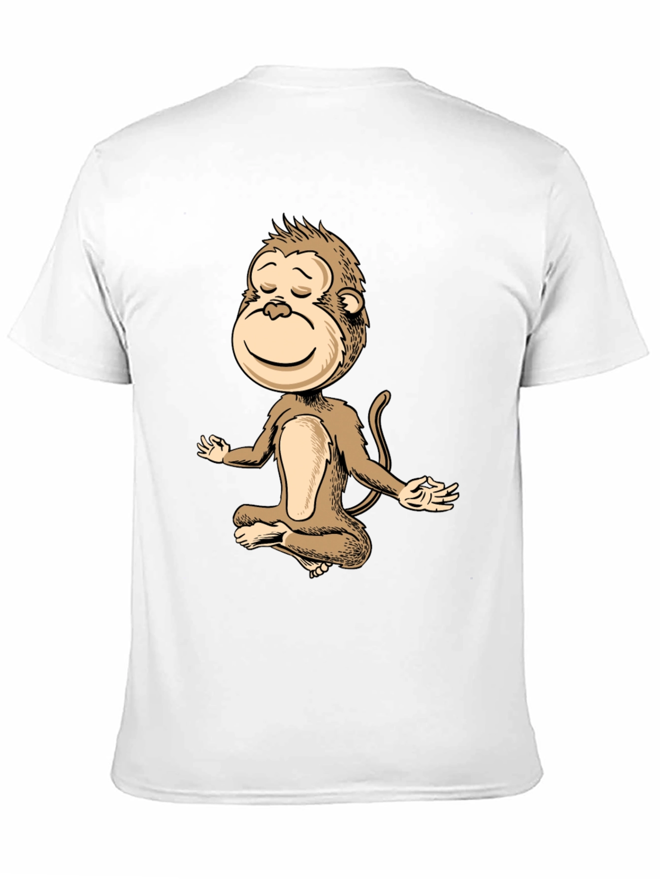 Zen Monkey Black T-Shirt - Meditating Primate