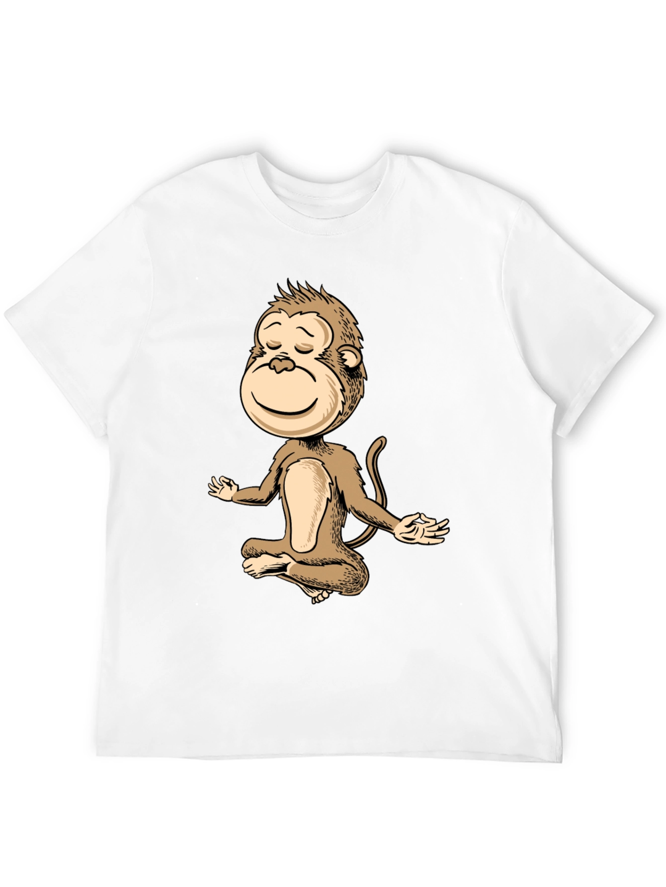 Zen Monkey Black T-Shirt - Meditating Primate