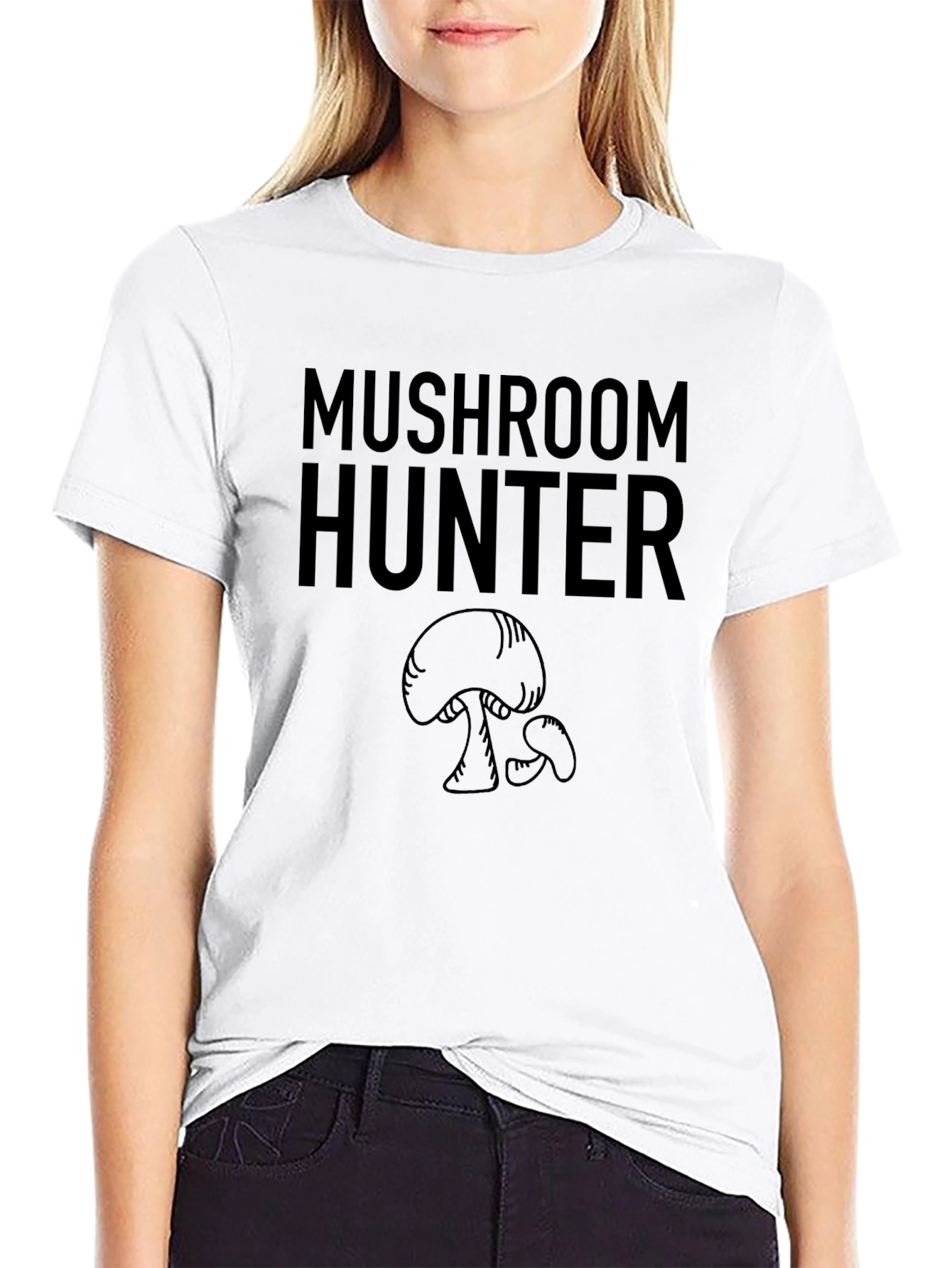 Mushroom Hunter Graphic Tee - Black Cotton T-Shirt