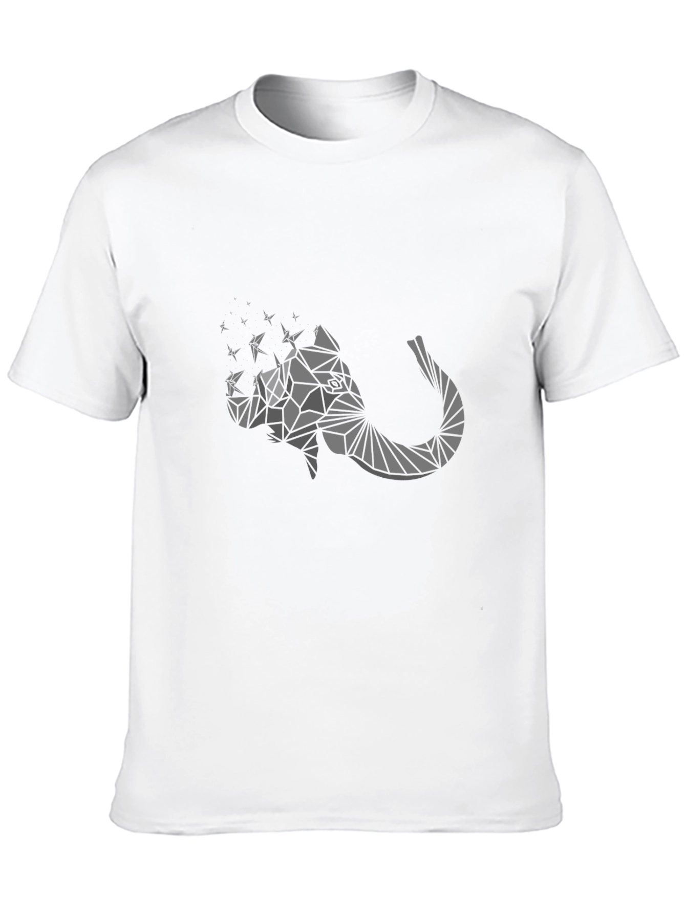 Geometric Elephant Graphic Print Black T-Shirt