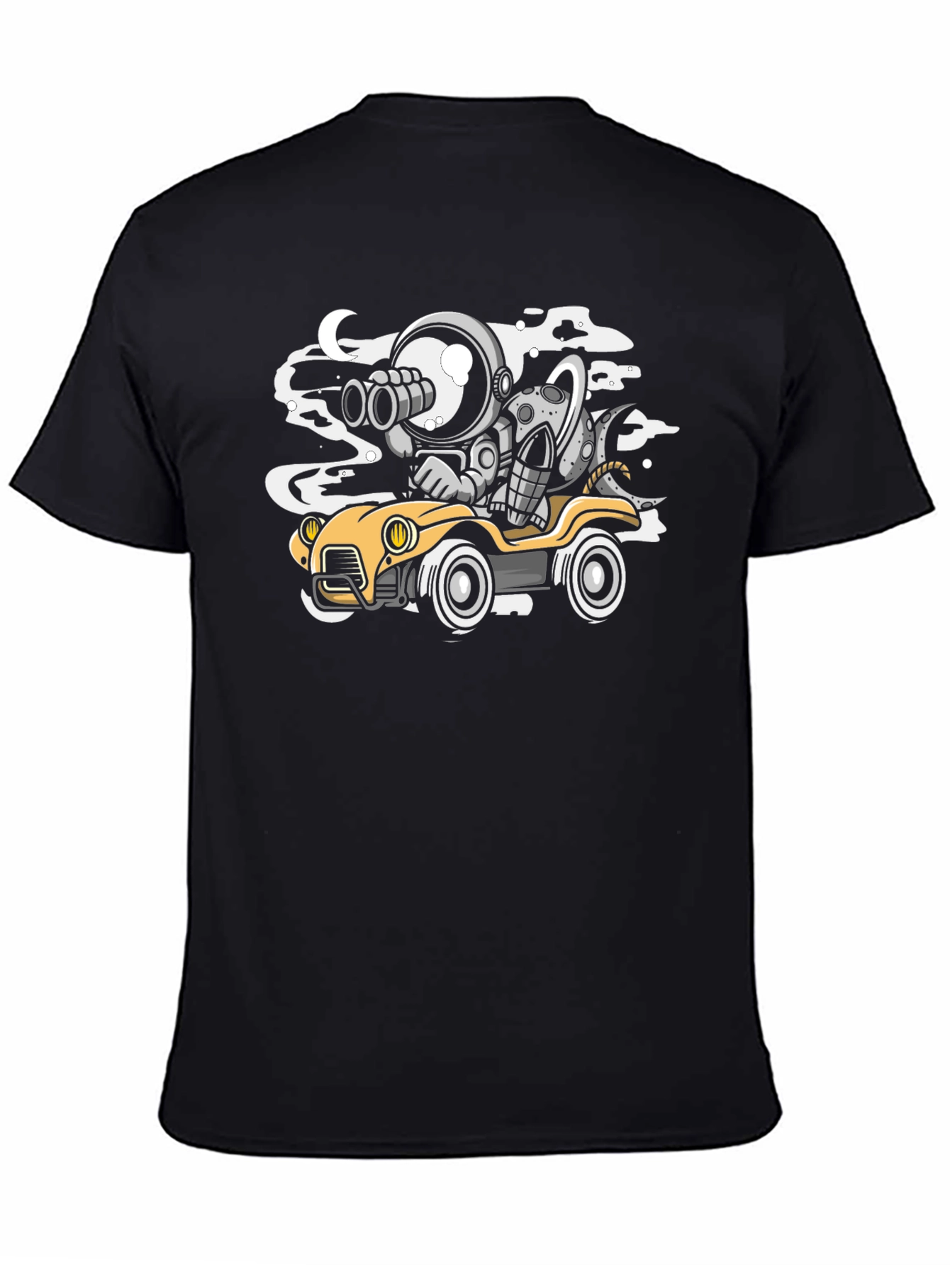 Astronaut & Alien Car Ride Black T-Shirt
