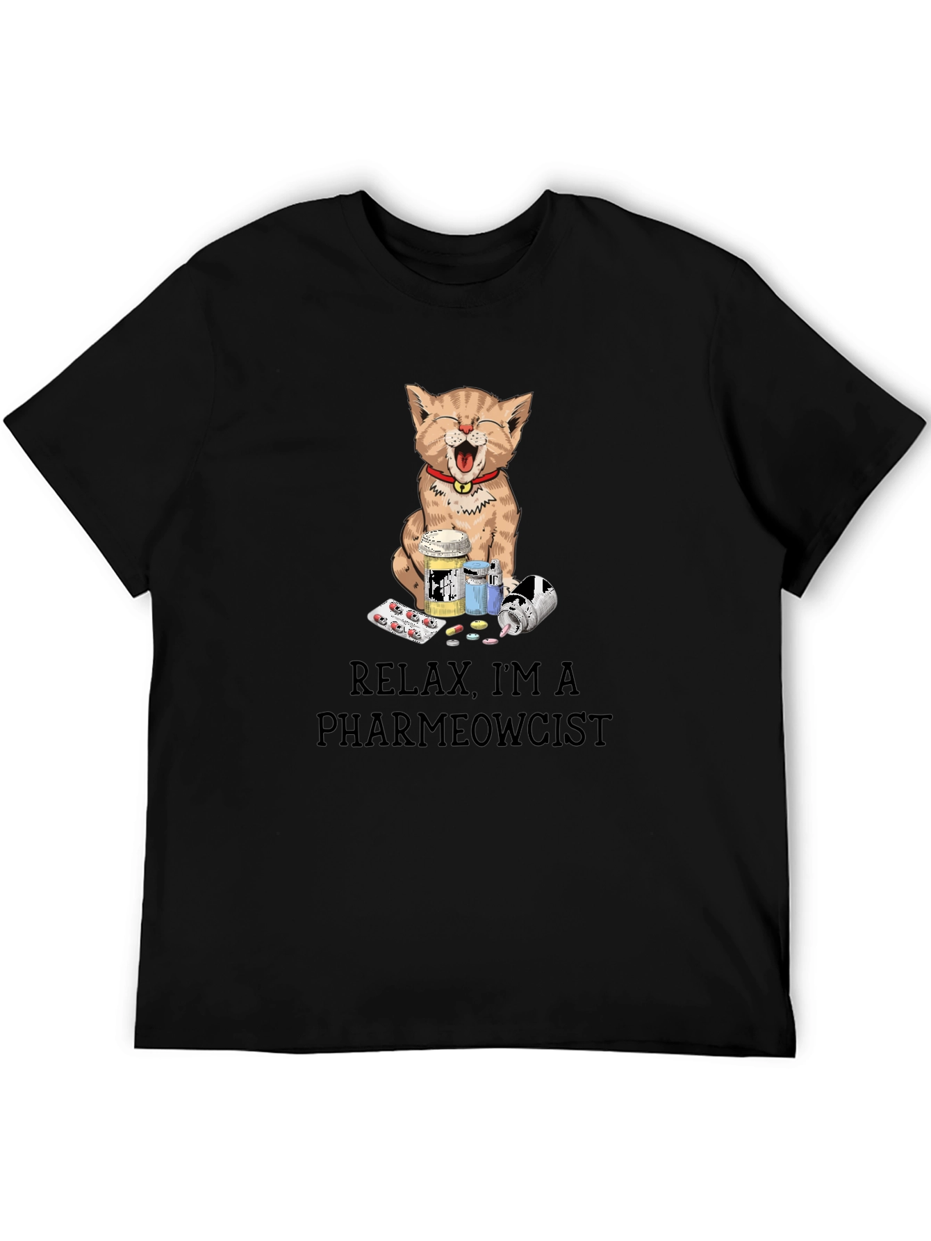 PharmMeowcist Cat Graphic Tee - Relax Im a Pharmacist!
