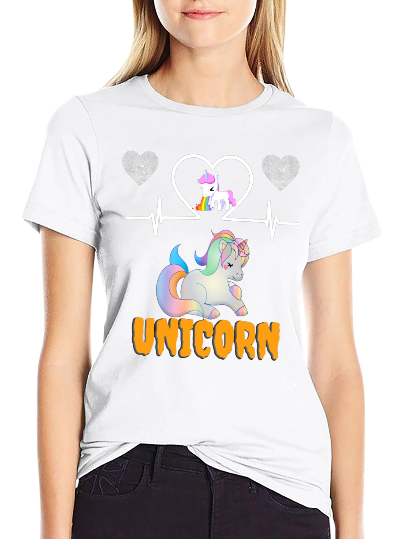 Unicorn Heartbeat Graphic T-Shirt