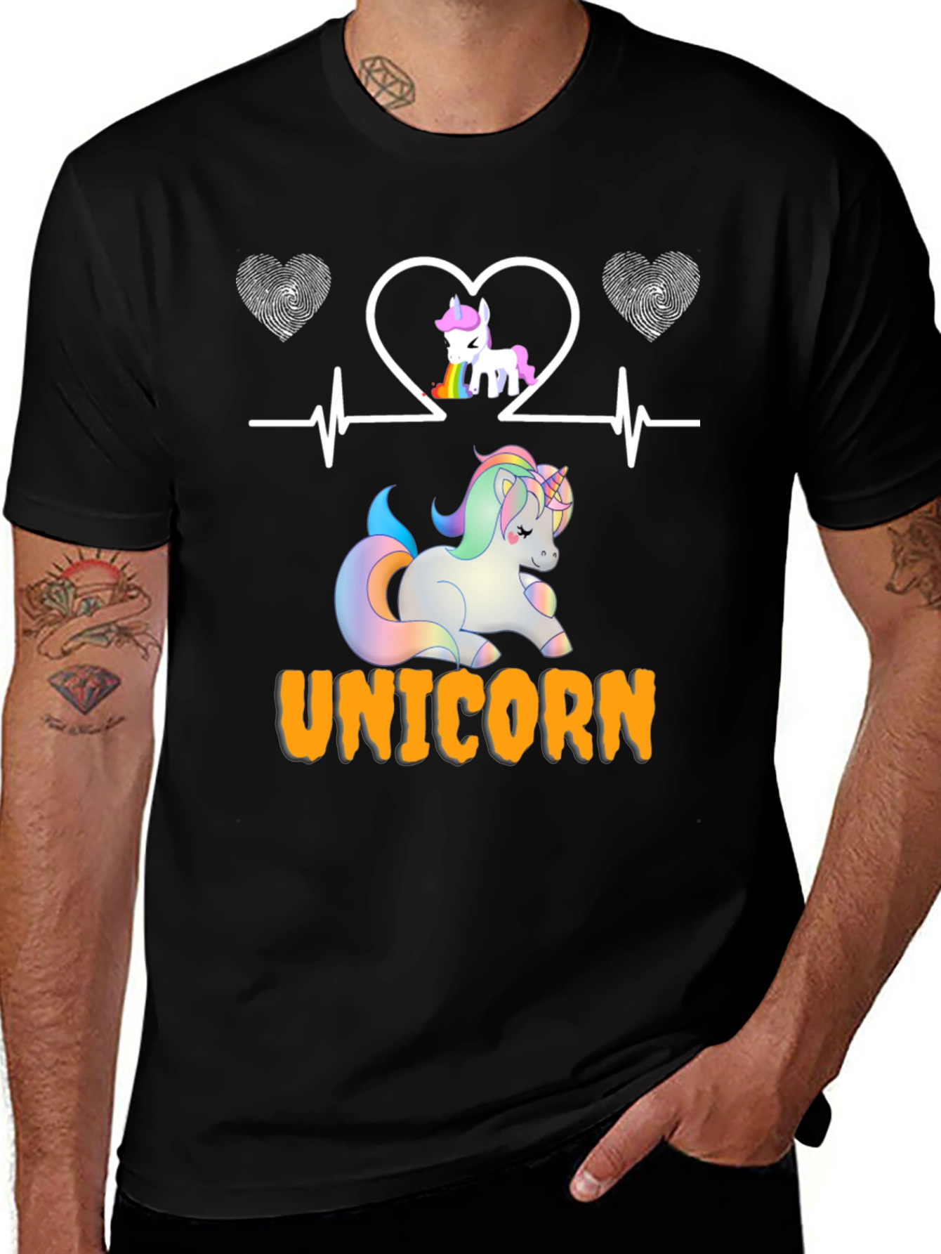 Unicorn Heartbeat Graphic T-Shirt