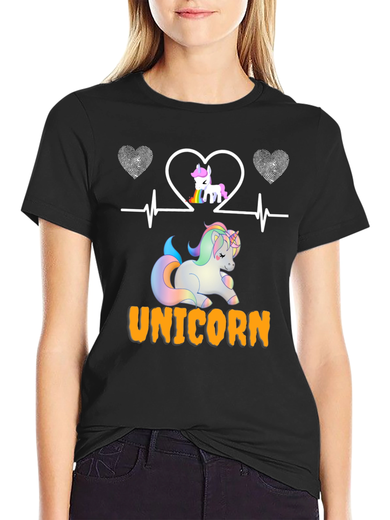 Unicorn Heartbeat Graphic T-Shirt