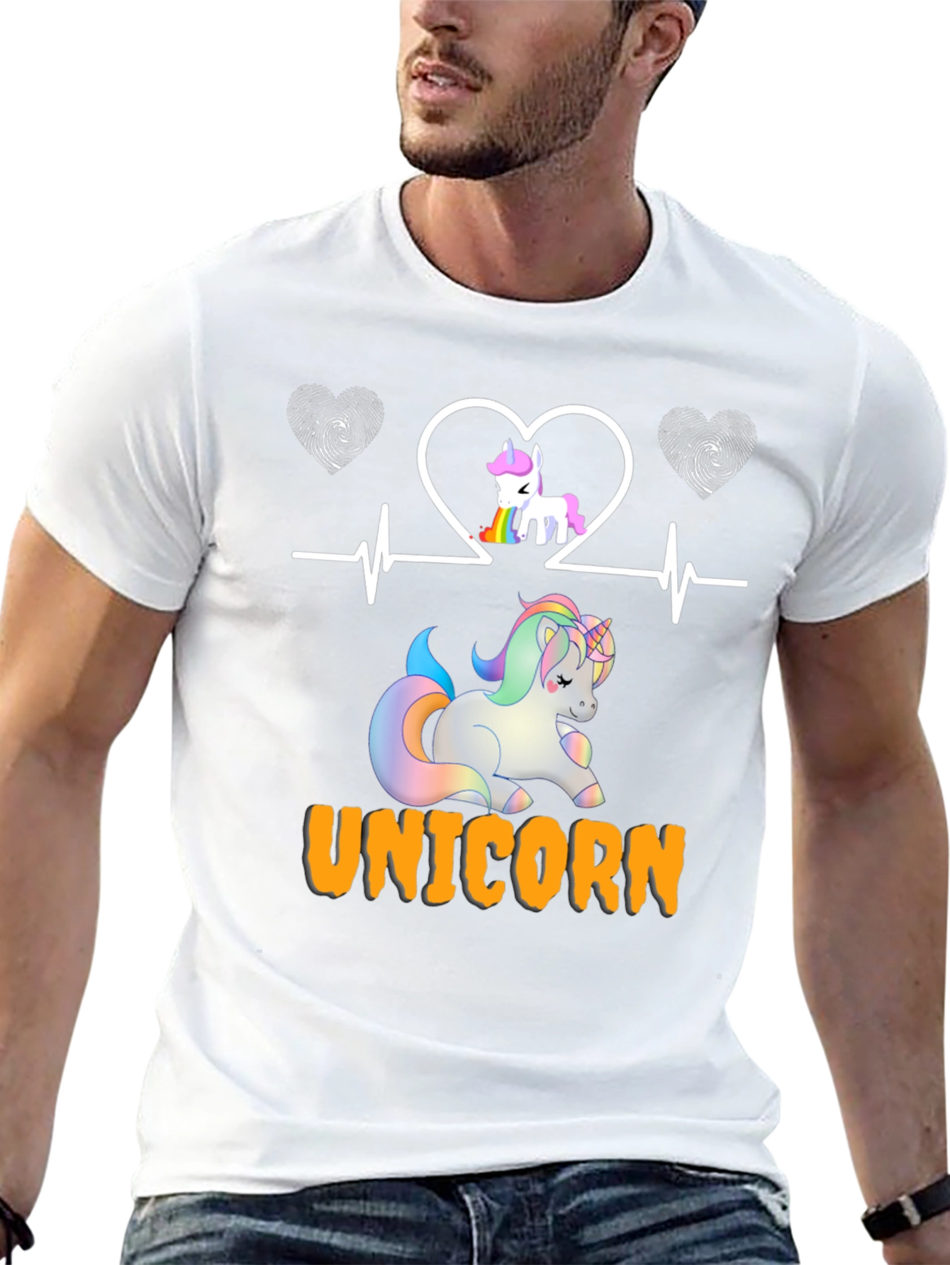 Unicorn Heartbeat Graphic T-Shirt