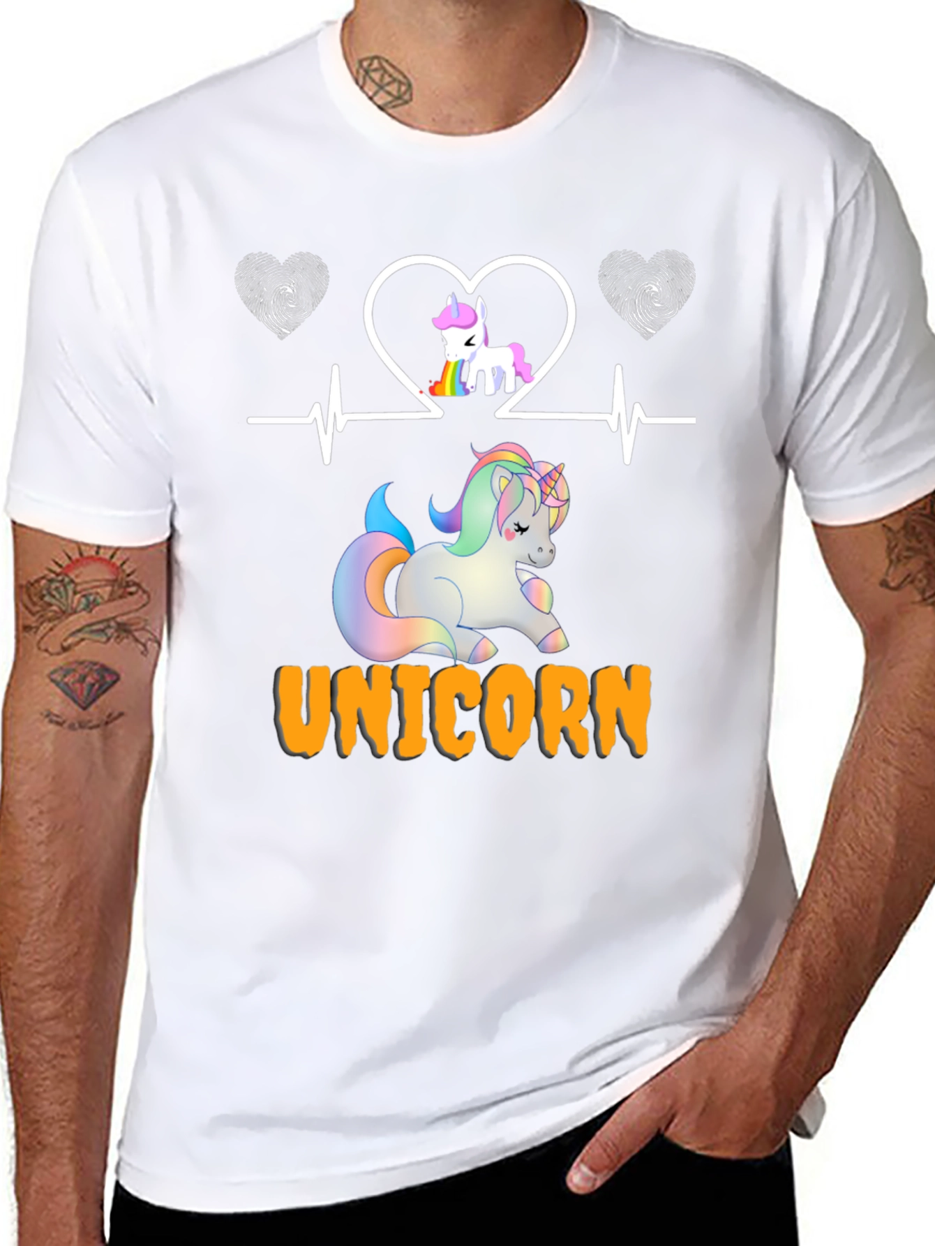 Unicorn Heartbeat Graphic T-Shirt