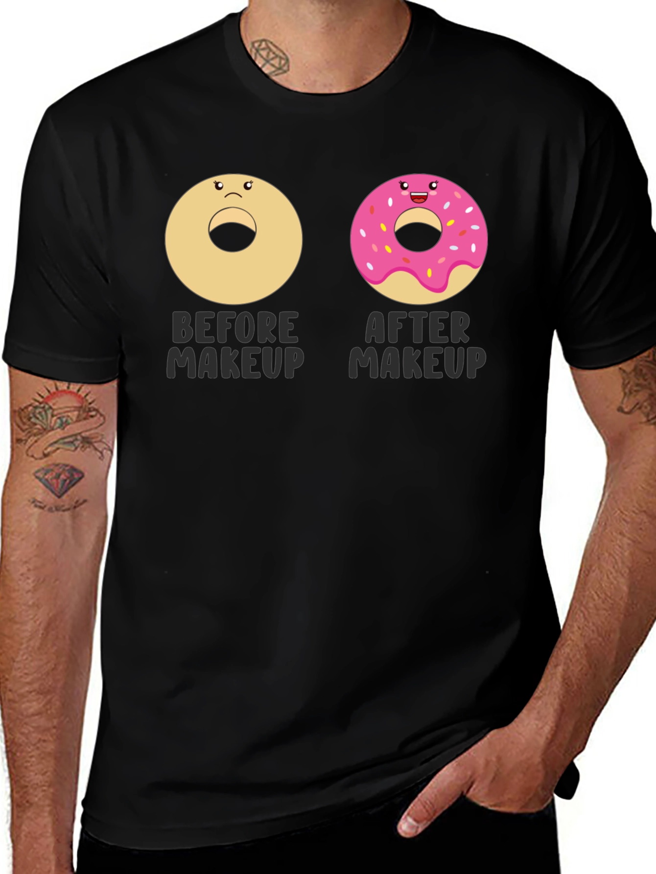 Funny Donut Makeup T-Shirt