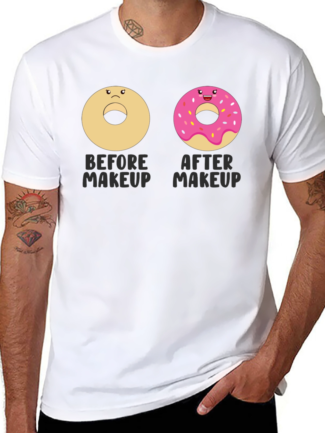 Funny Donut Makeup T-Shirt