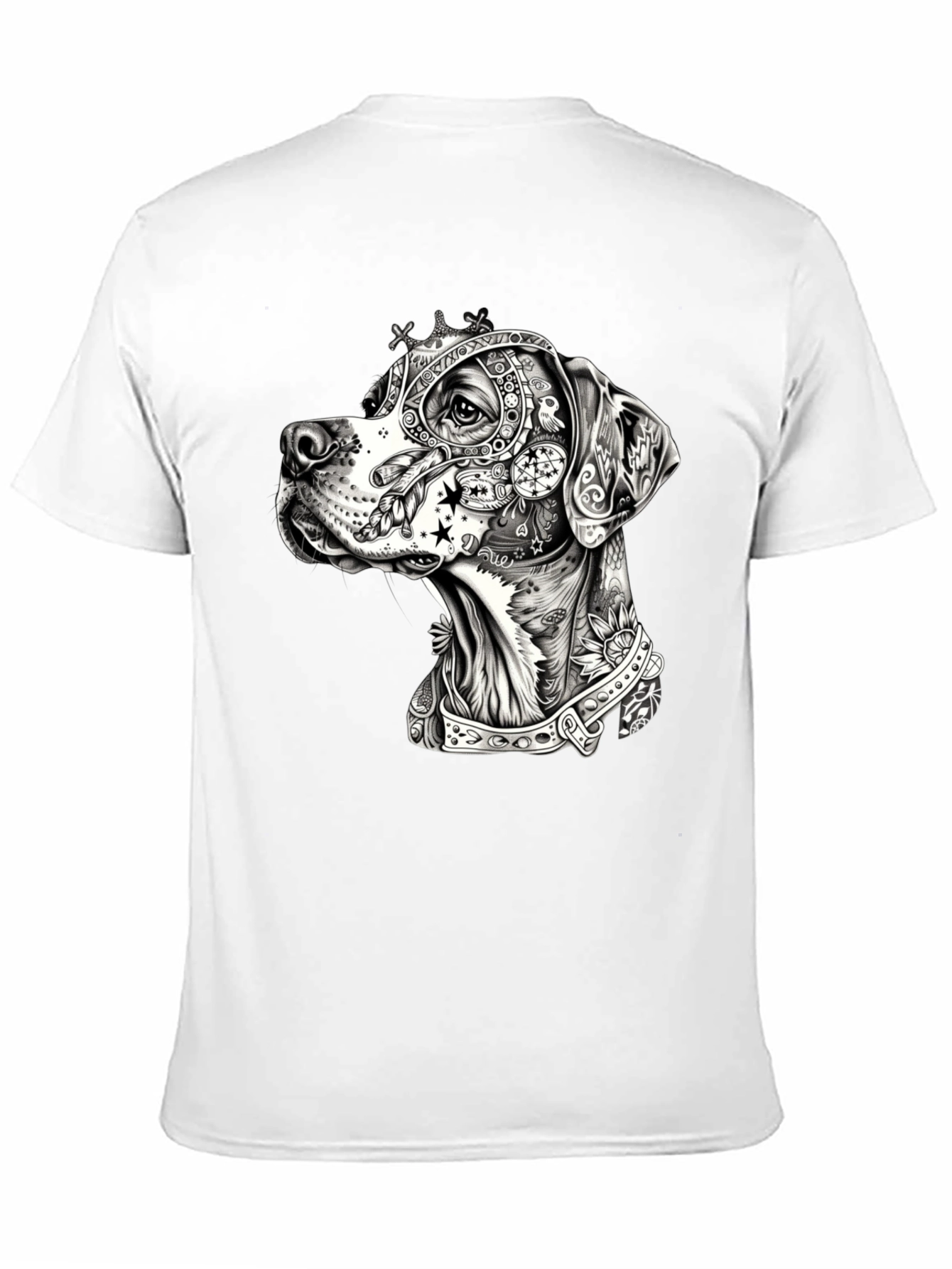 Dog Portrait Graphic Black T-Shirt