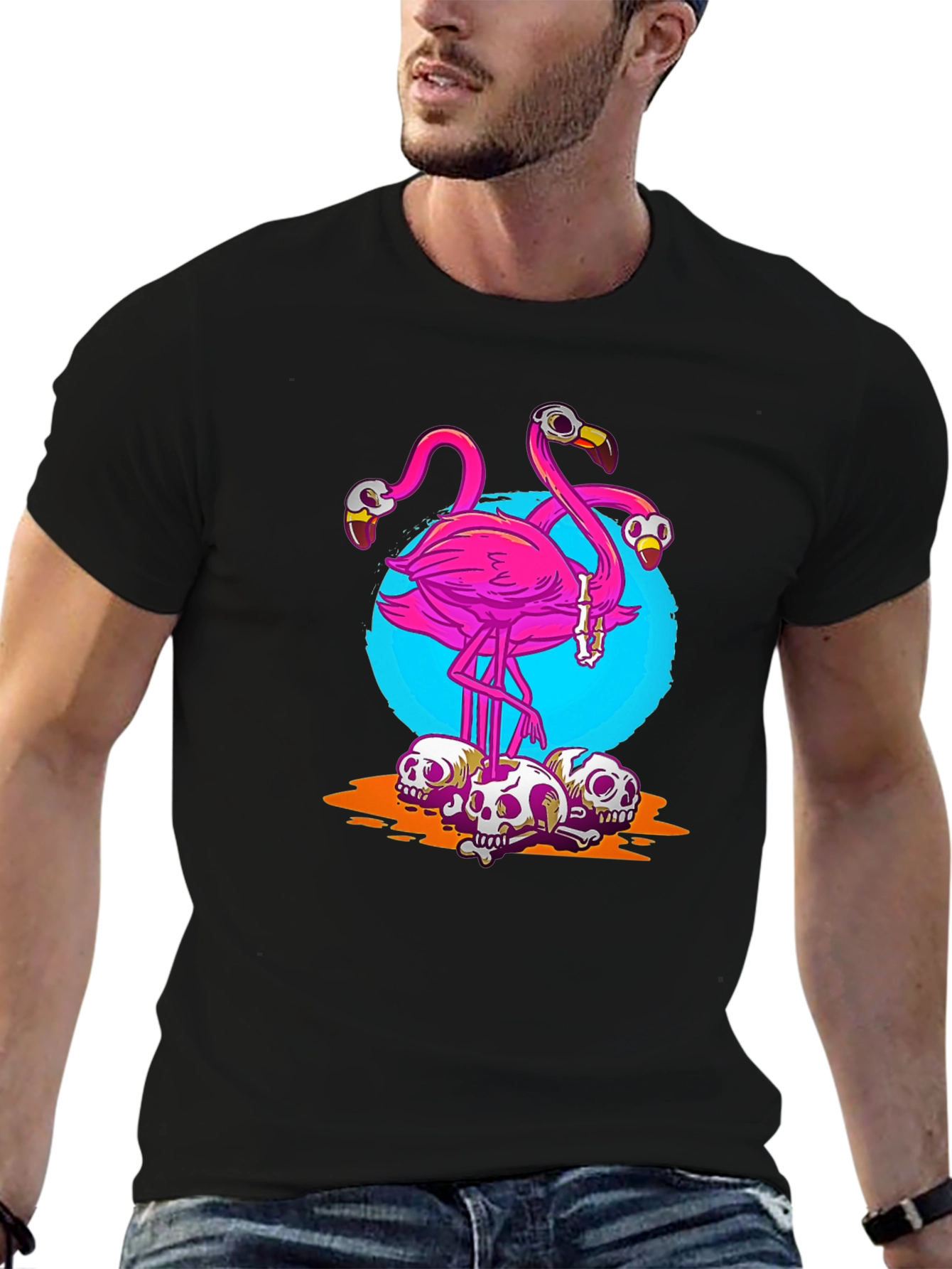 Flamingo Skull T-Shirt