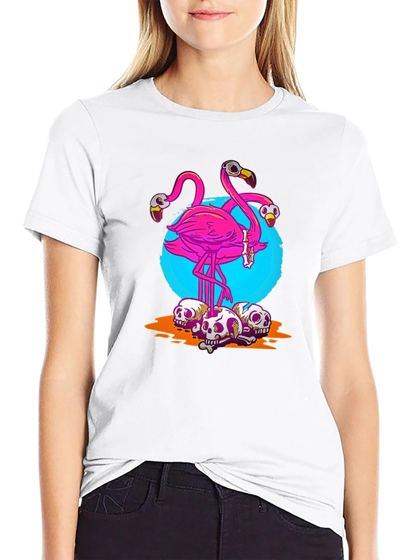 Flamingo Skull T-Shirt