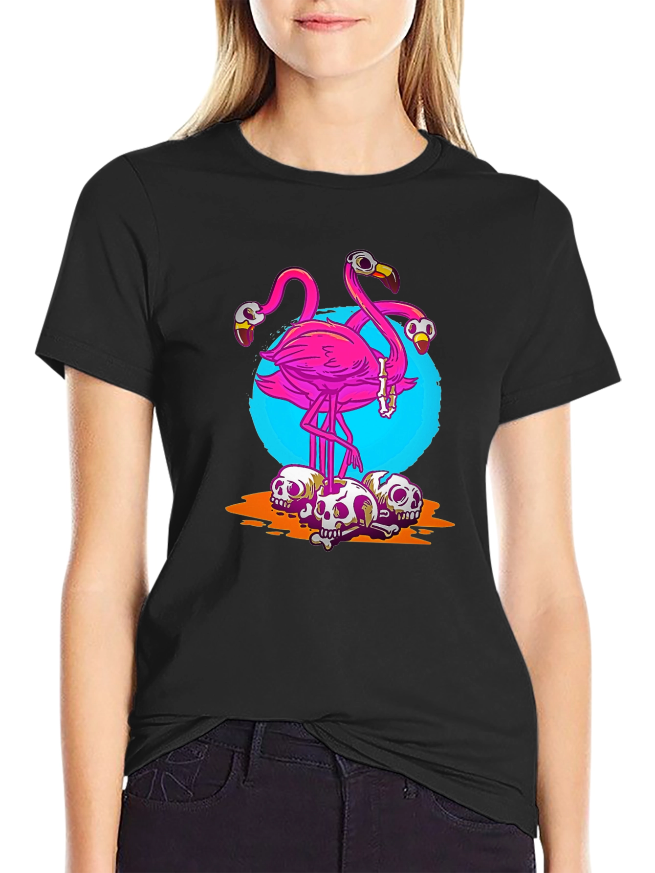 Flamingo Skull T-Shirt