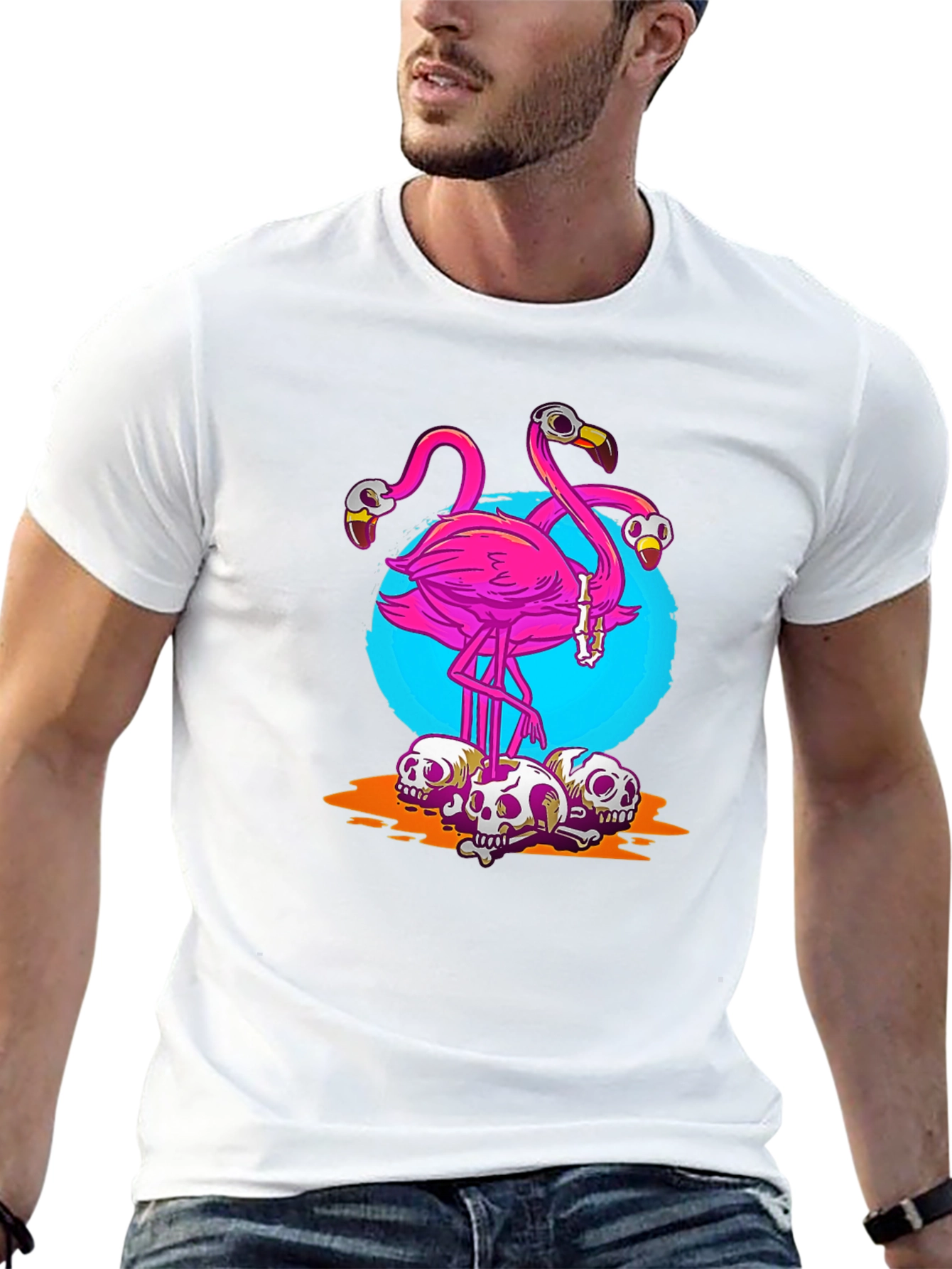 Flamingo Skull T-Shirt