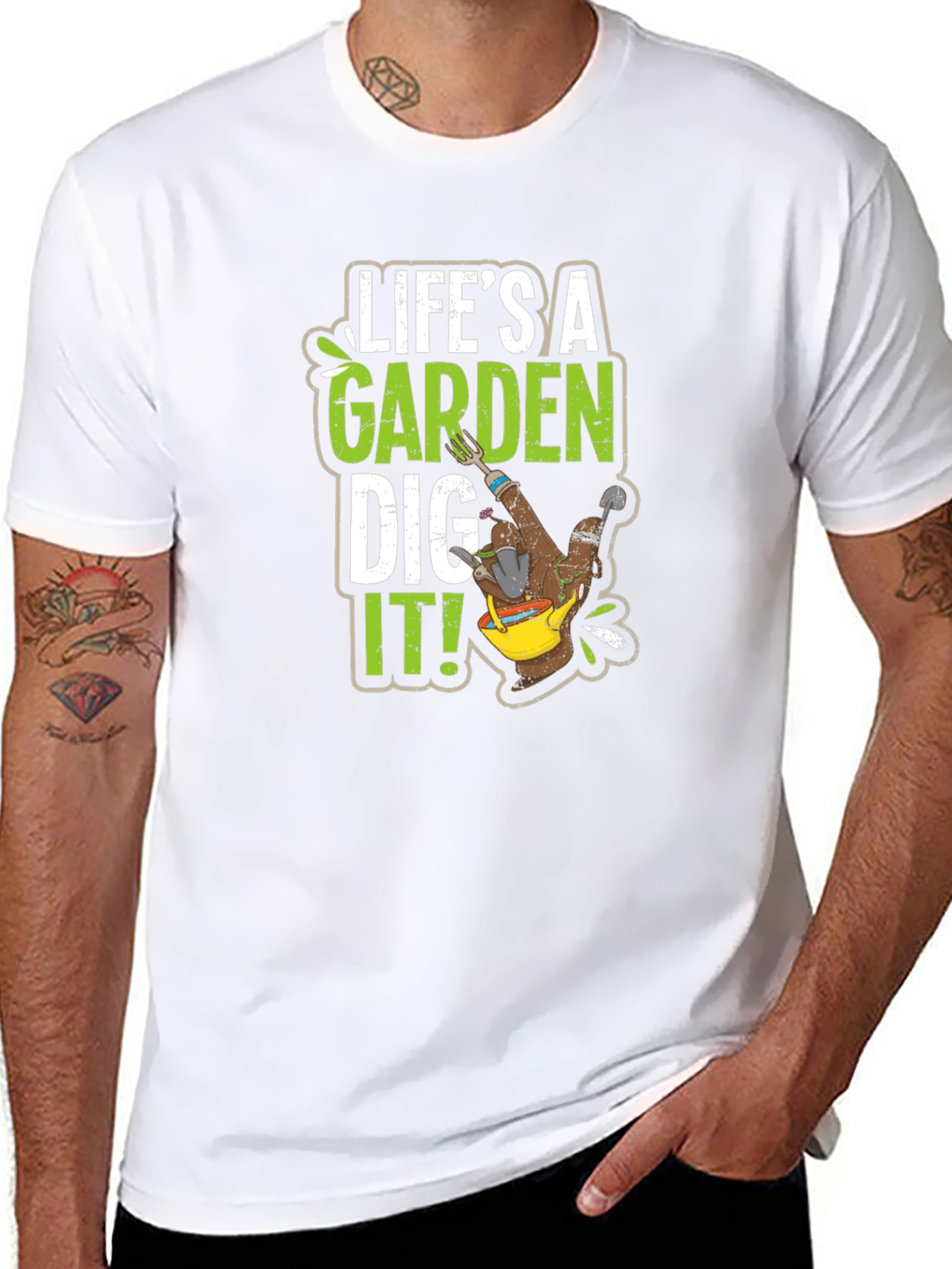 Lifes a Garden Dig It! Black Graphic Tee