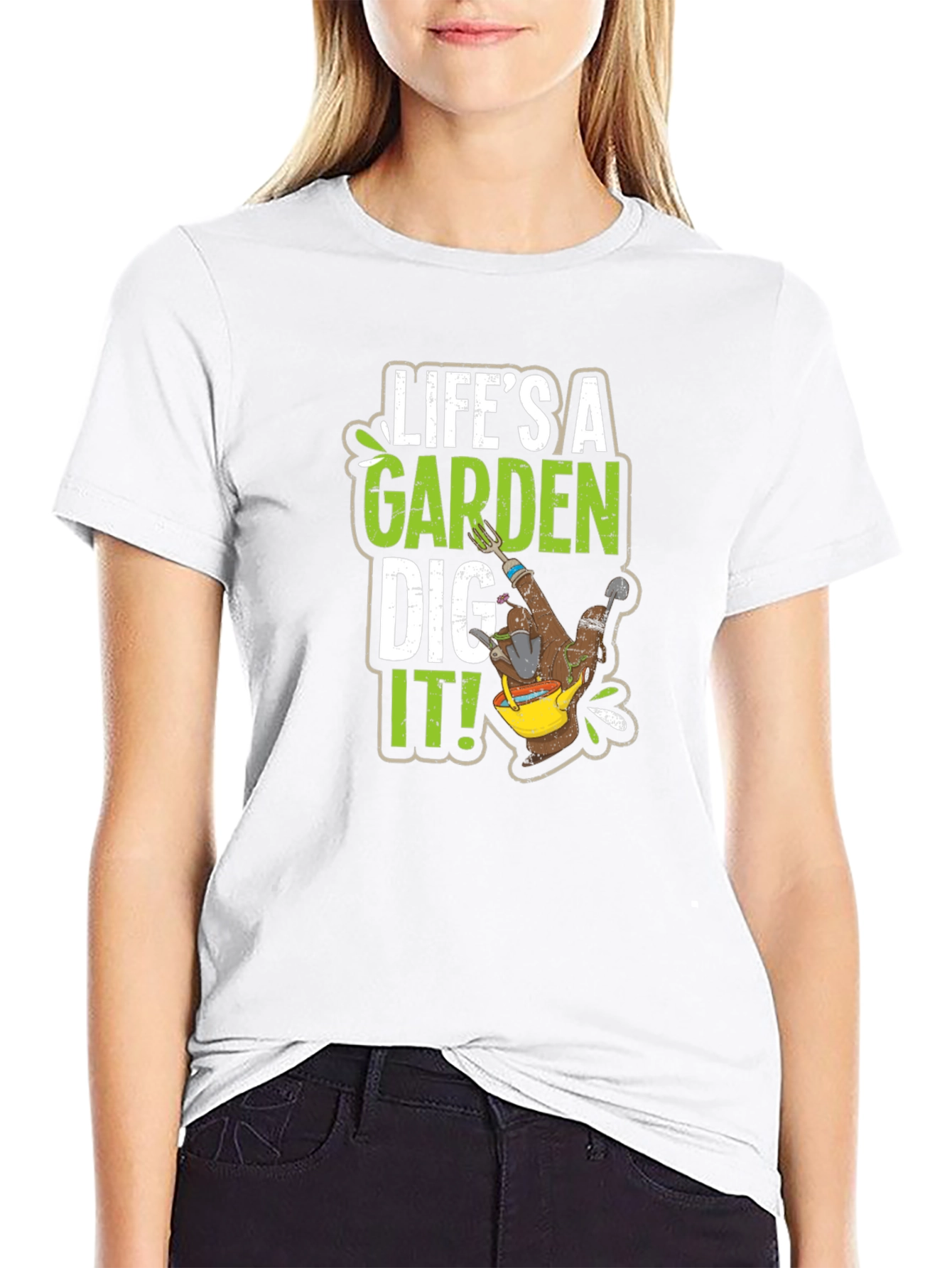 Lifes a Garden Dig It! Black Graphic Tee