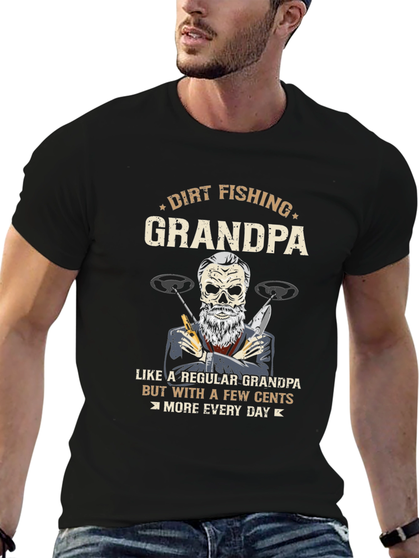 Dirt Fishing Grandpa T-Shirt